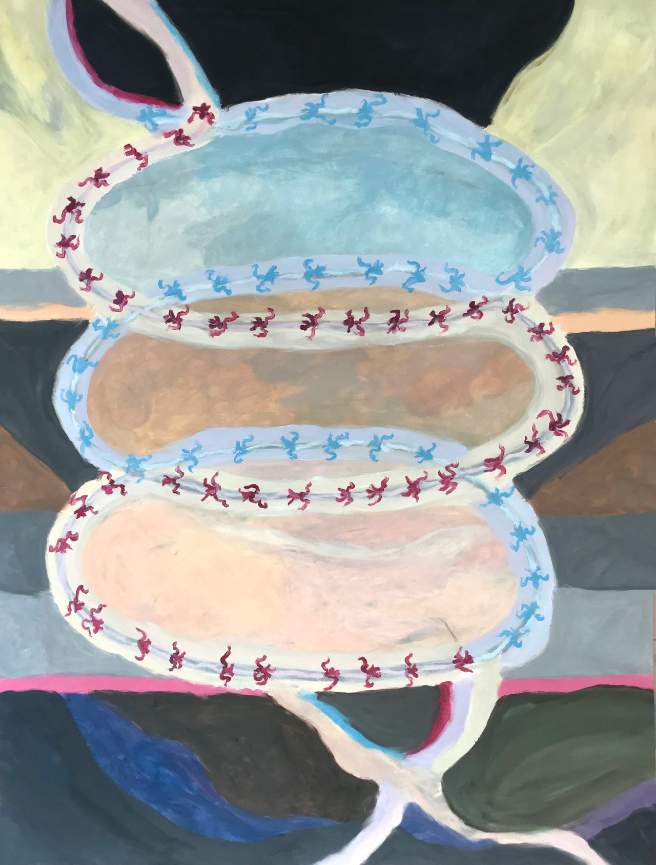 Incarnation en trois temps, peinture à l'huile, 42 x 59,4 cm