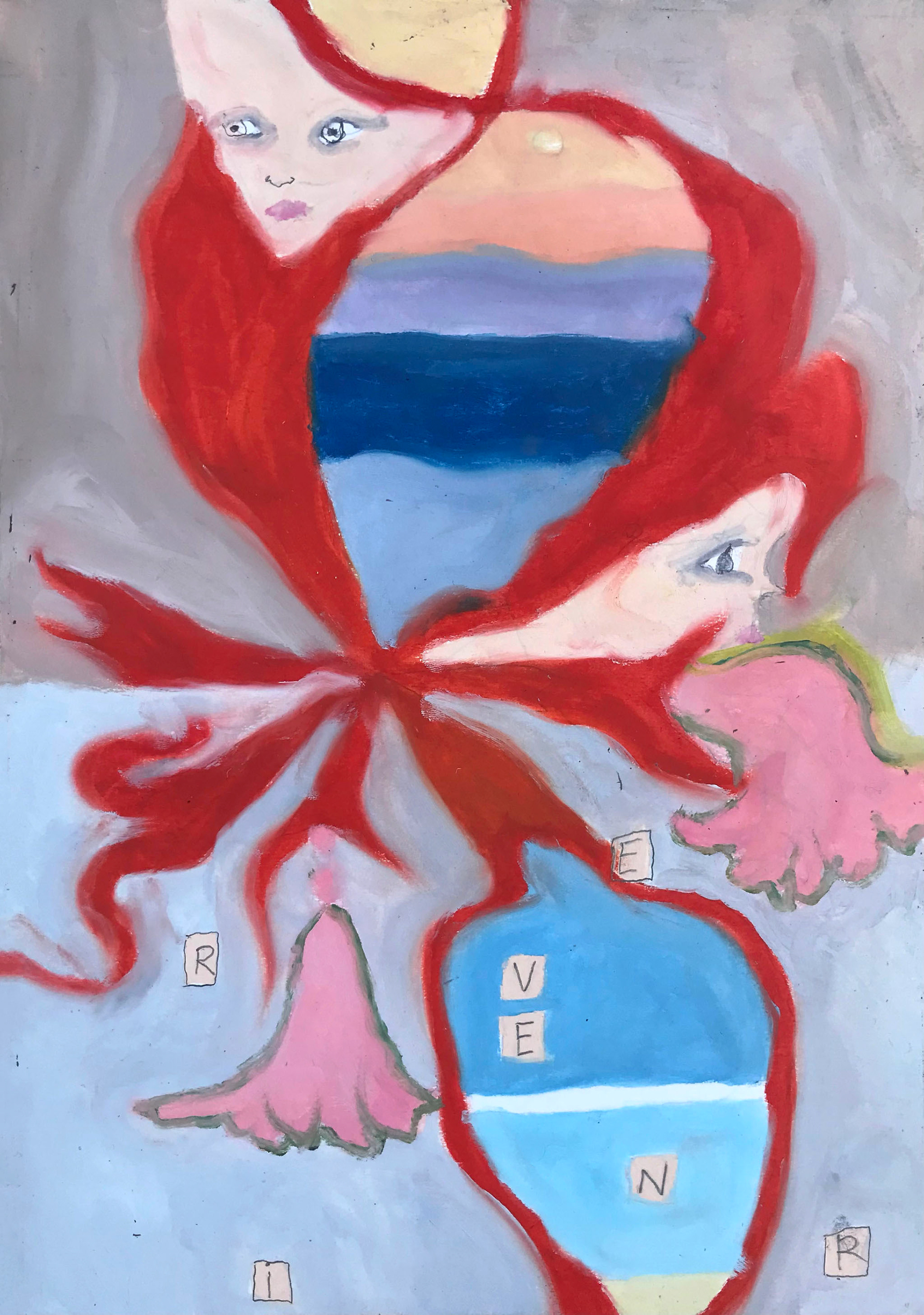 Revenir, peinture à l'huile, 21 x 29,7 cm