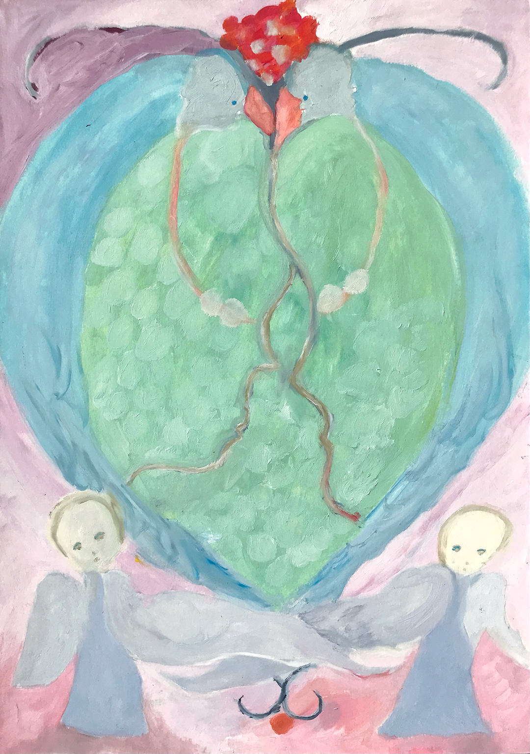 Fiançailles, peinture à l'huile, 29,7 x 42 cm