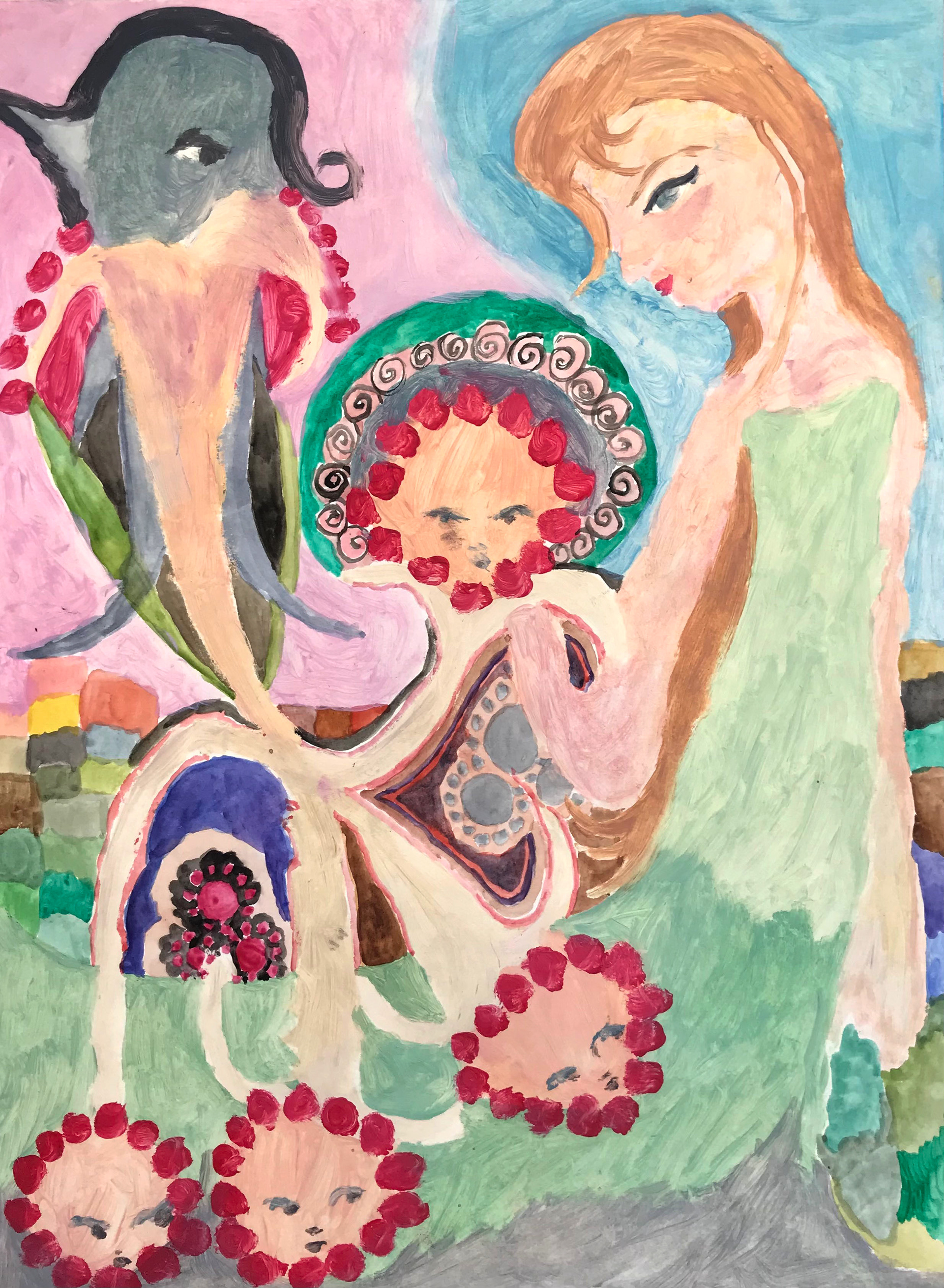 Clé du ciel, peinture à l'huile et aquarelle, 21 x 29,7 cm