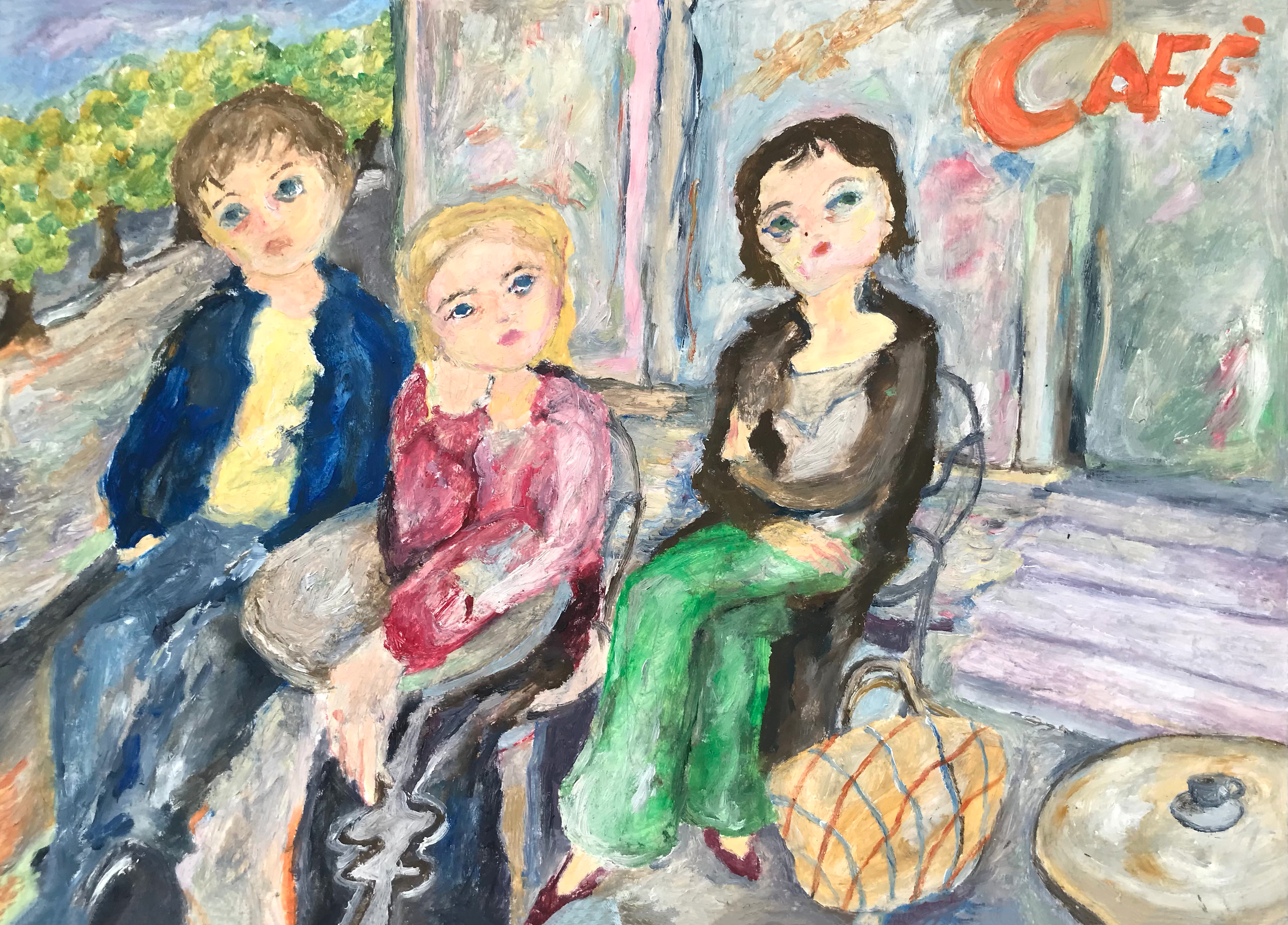 Mitigé, peinture à l'huile sur papier, 42 x 29,7 cm