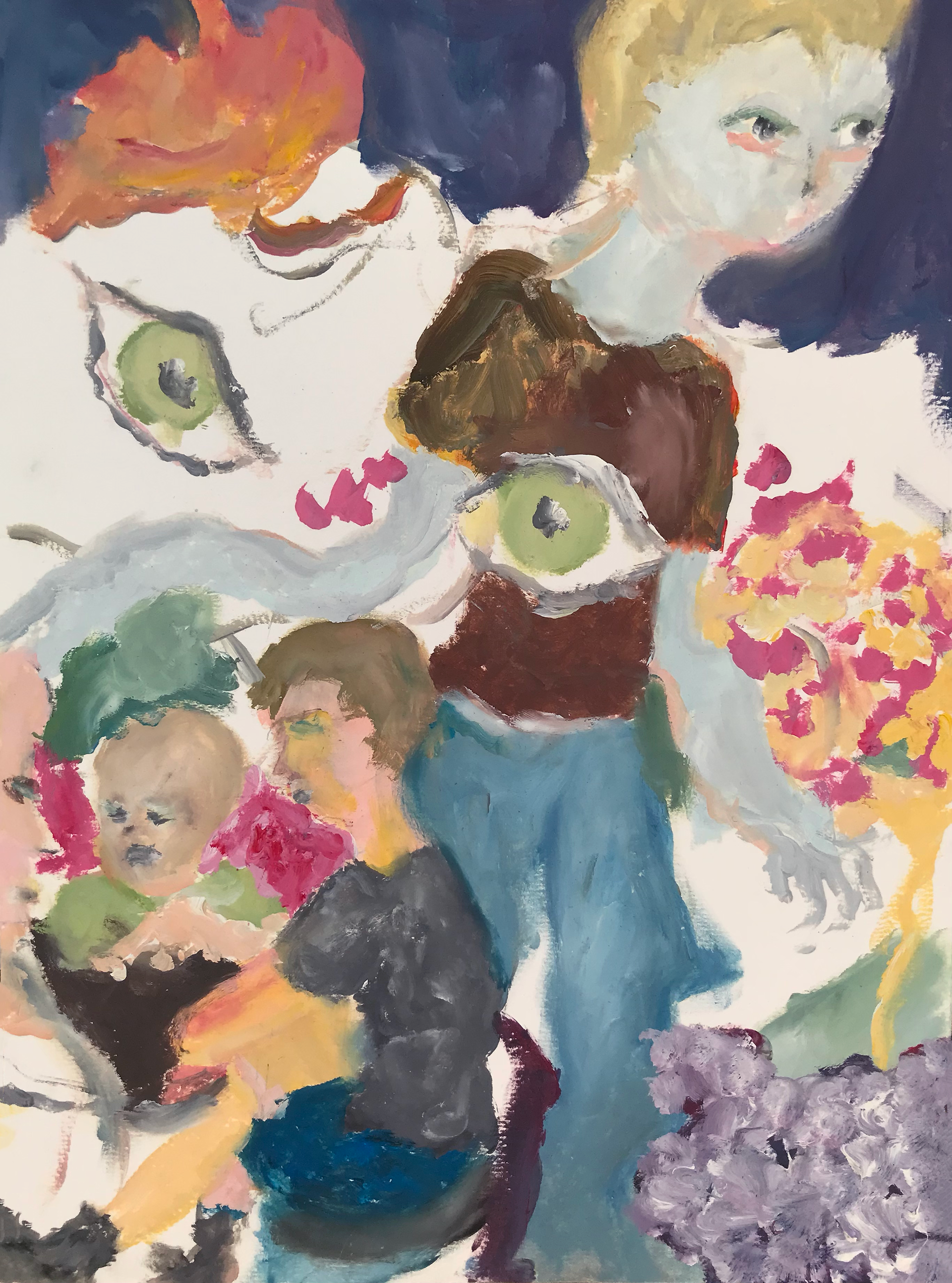 Qu'on ne m'observe jamais, peinture à l'huile, 24 x 32 cm