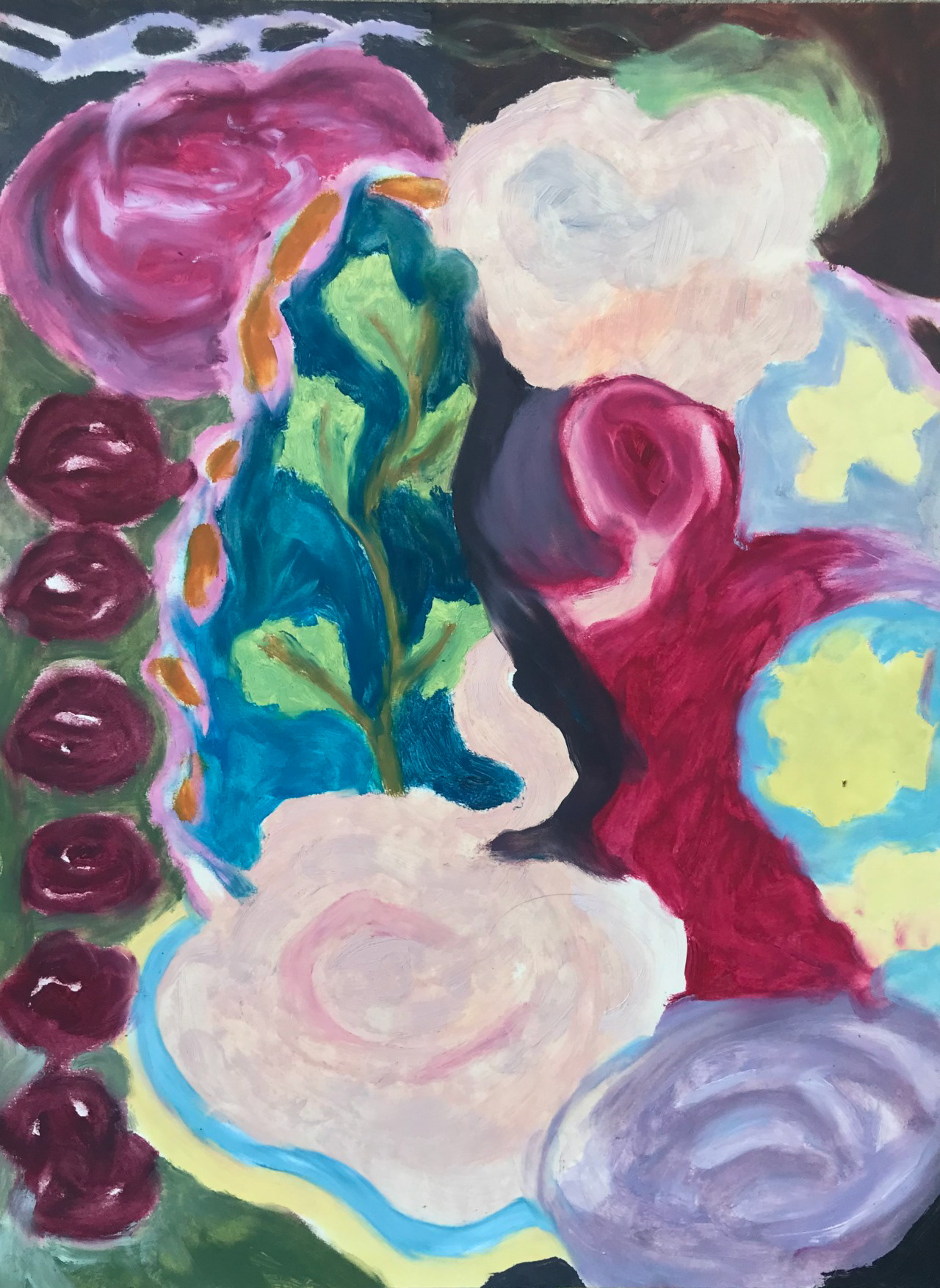 A fleur de peau, peinture à l'huile, 21 x 29,7 cm