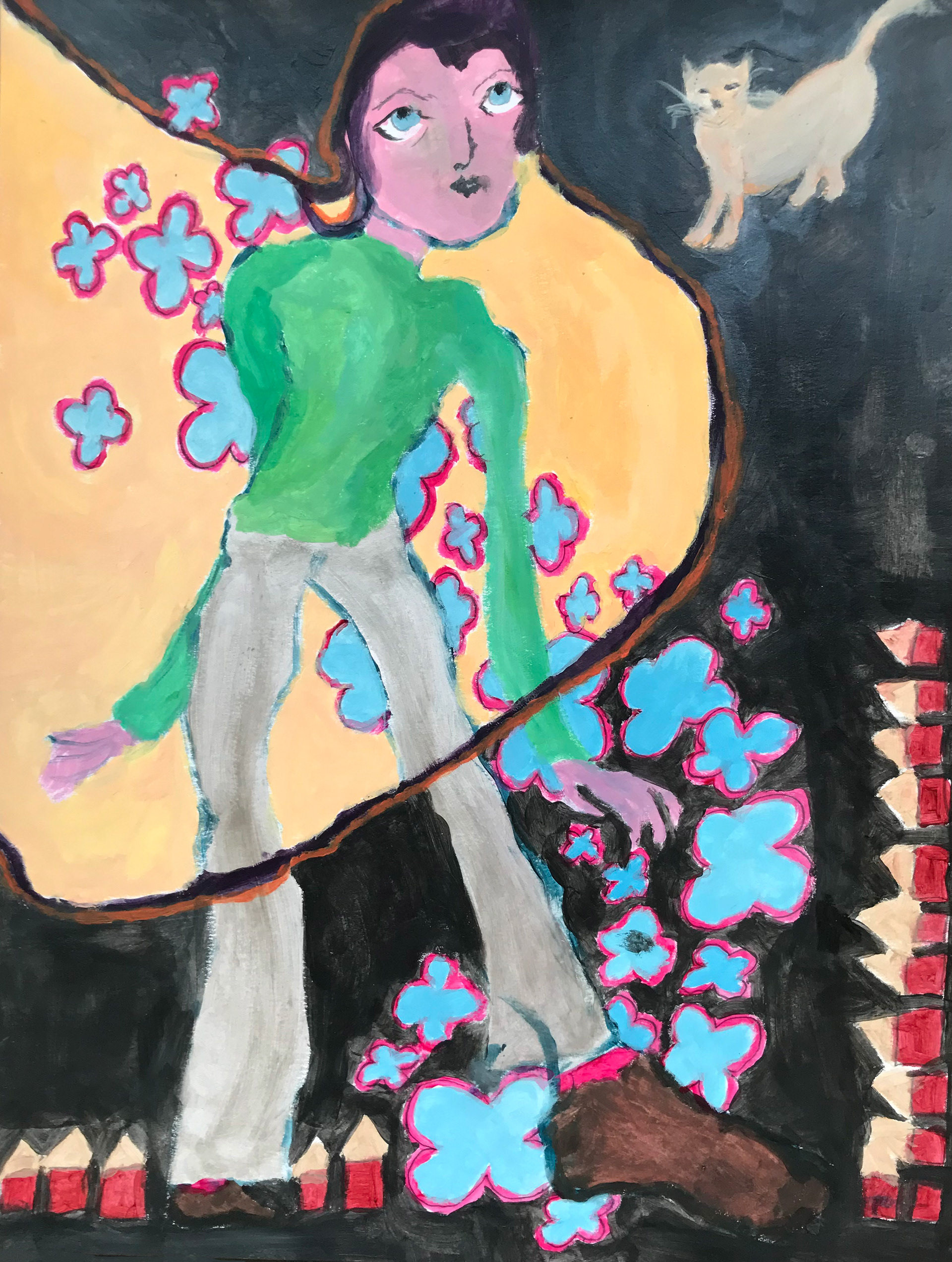 I am a dancer!, série de peintures à l'acrylique, 21 x 29,7 cm