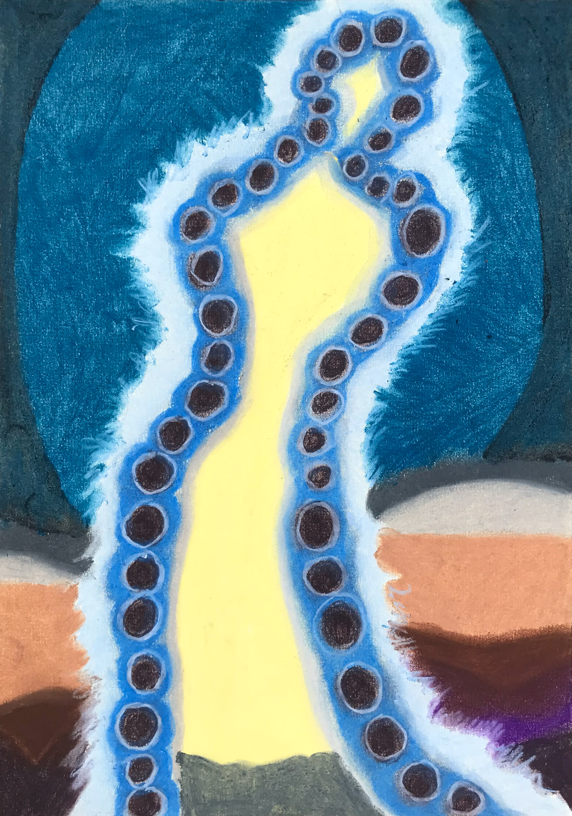 Aura, pastels secs, 21 x 29,7 cm