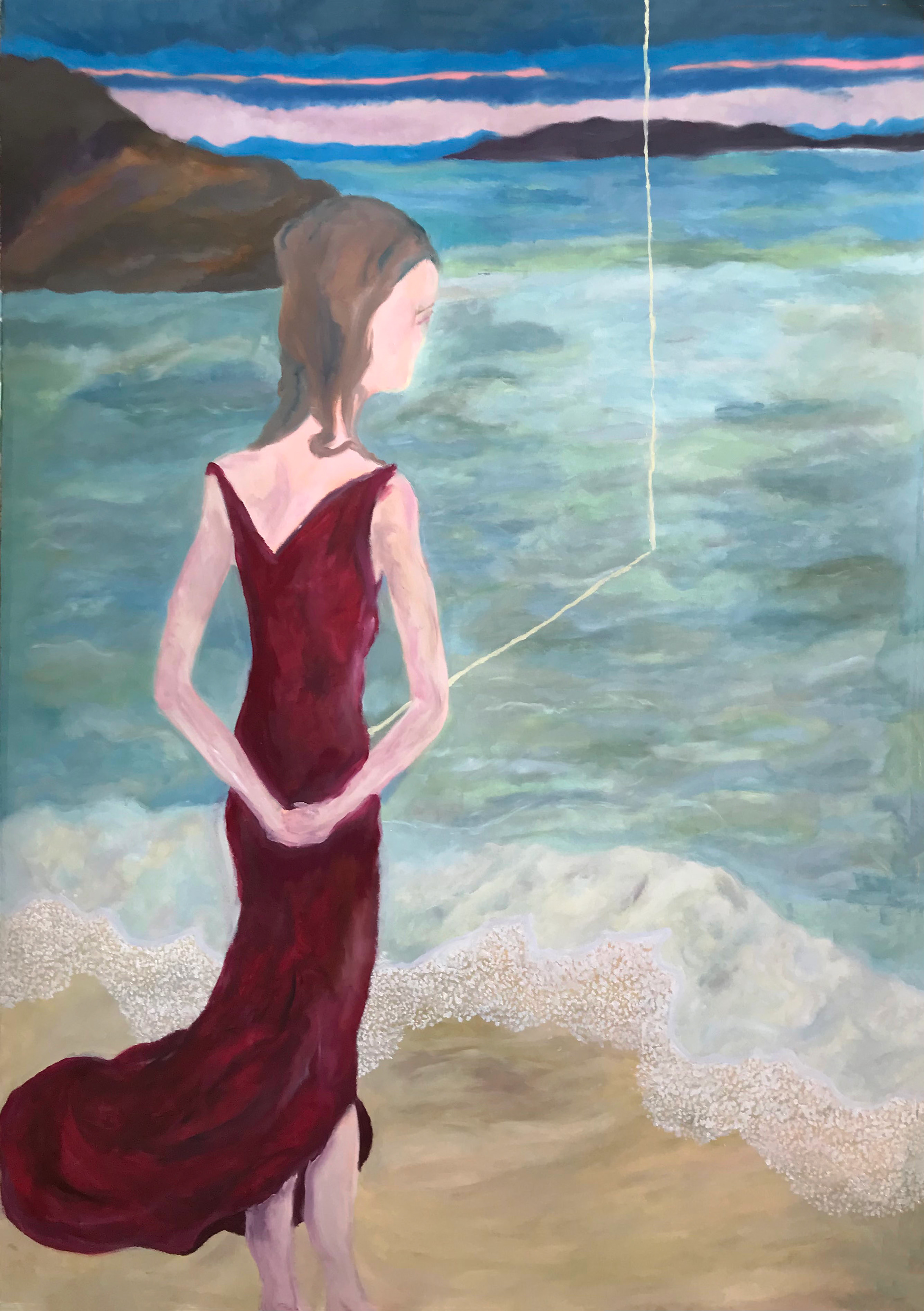 La nostalgie des au-delà, peinture à l'huile, 65 x 100 cm