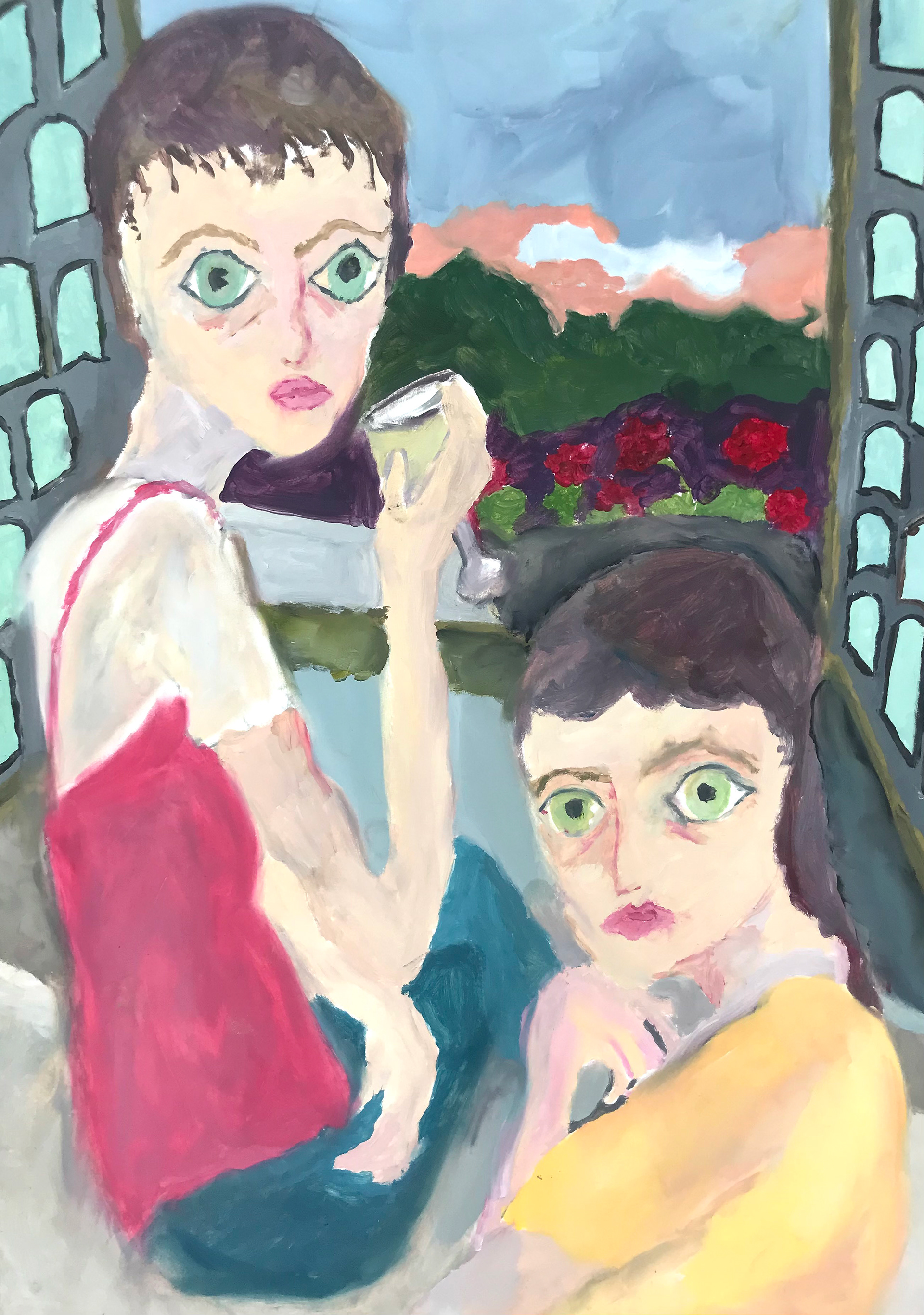 Bêtise, peinture à l'huile, 29,7 x 42 cm