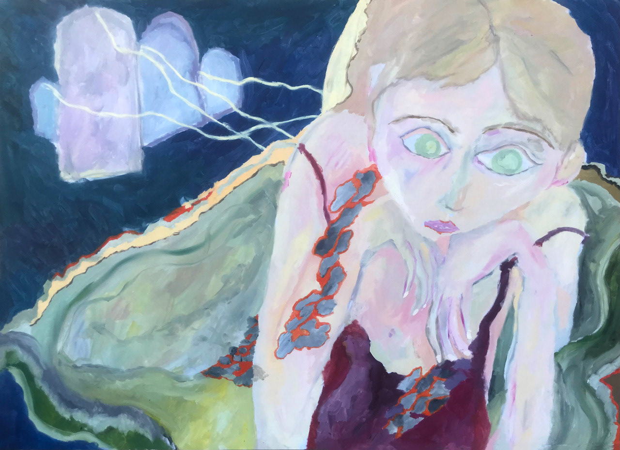 Patience II, peinture à l'huile, 59,4 x 42 cm