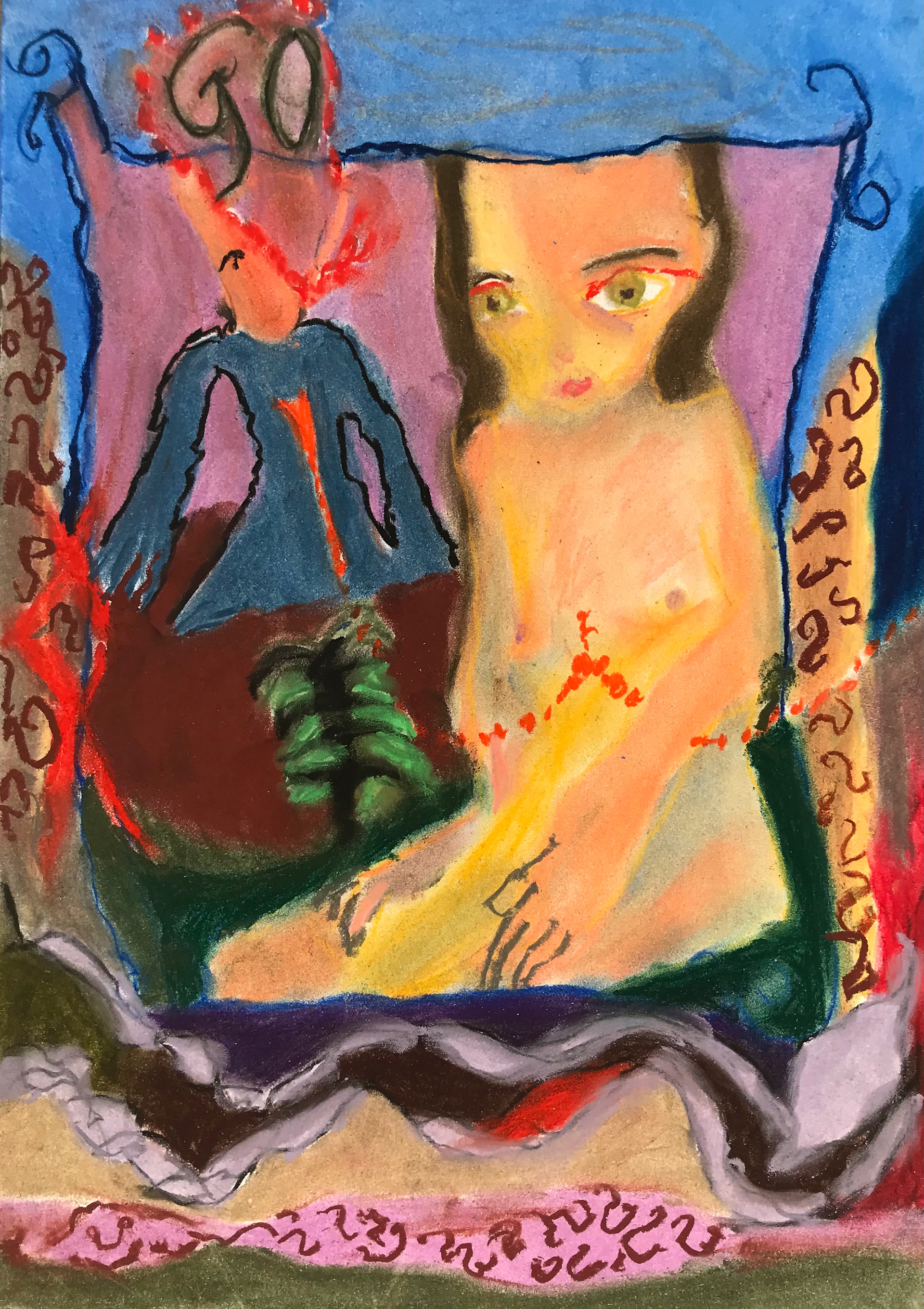 Go, pastels secs, 21 x 29,7 cm