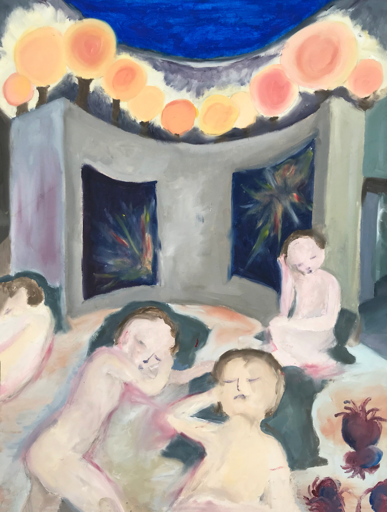 Sommeil et conflit, 27,9 x 42 cm