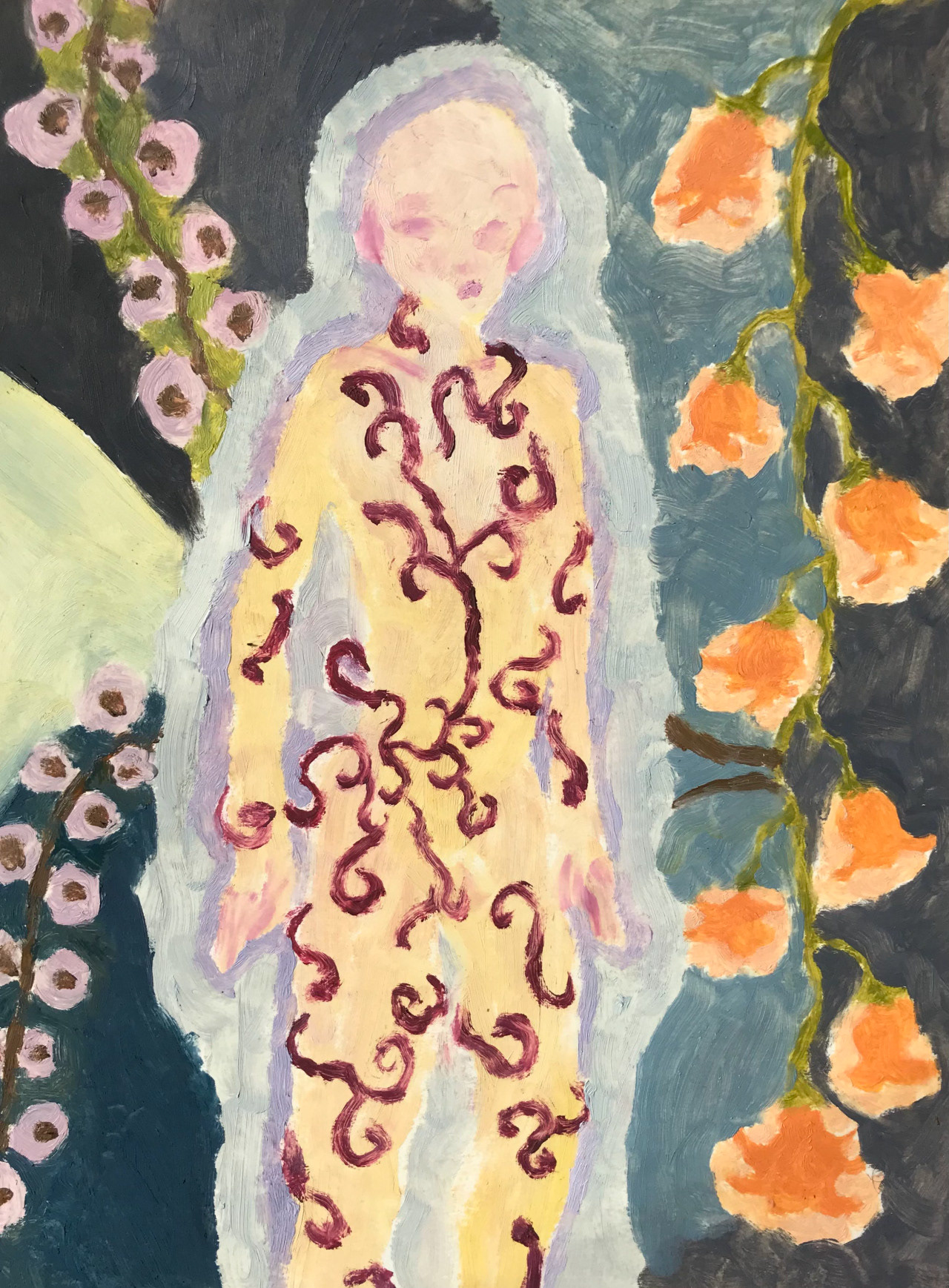Tout me transperce, peinture à l'huile, 21 x 29,7 cm