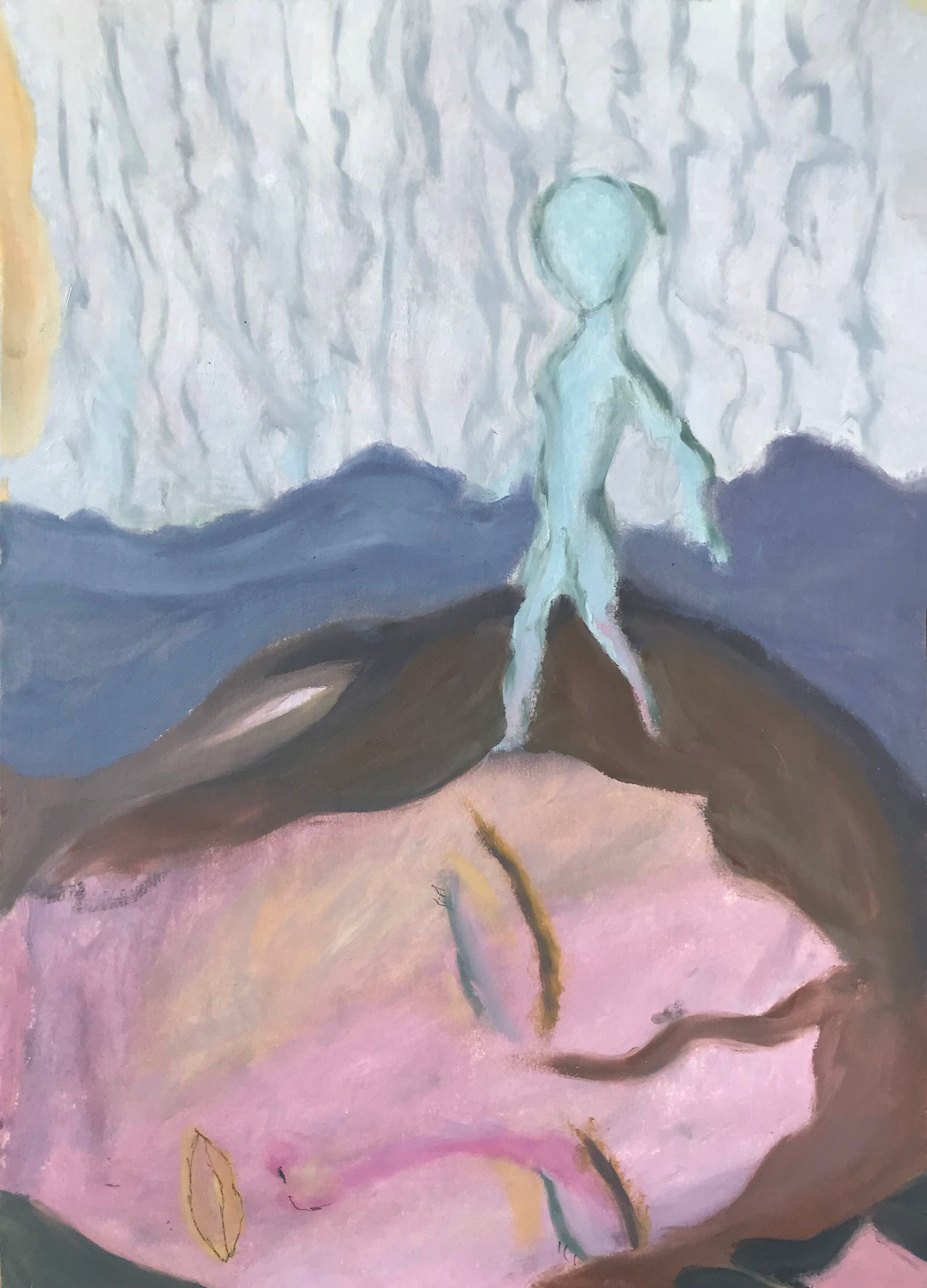 Fantôme bleu, peinture à l'huile, 24 x 32 cm