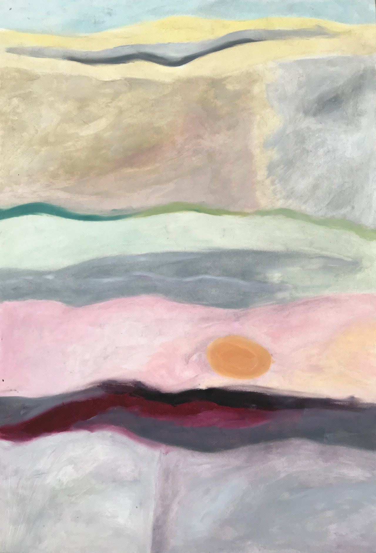 Première lueur, peinture à l'huile, 29,7 x 42 cm