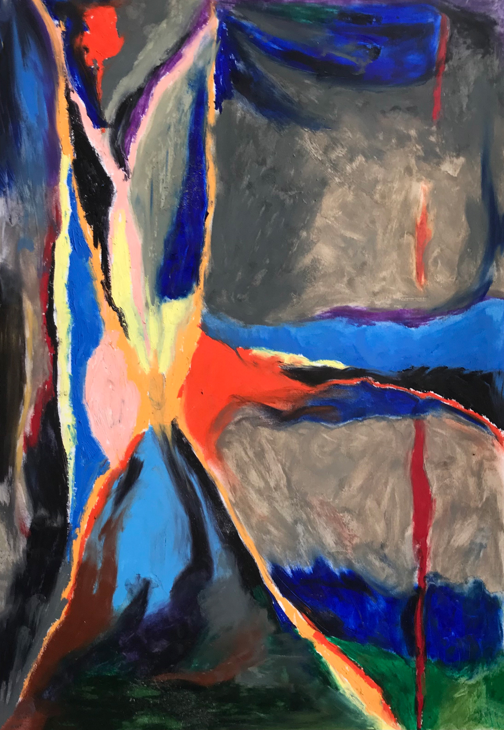 Soir triste, pastels à l'huile, 29,7 x 42 cm