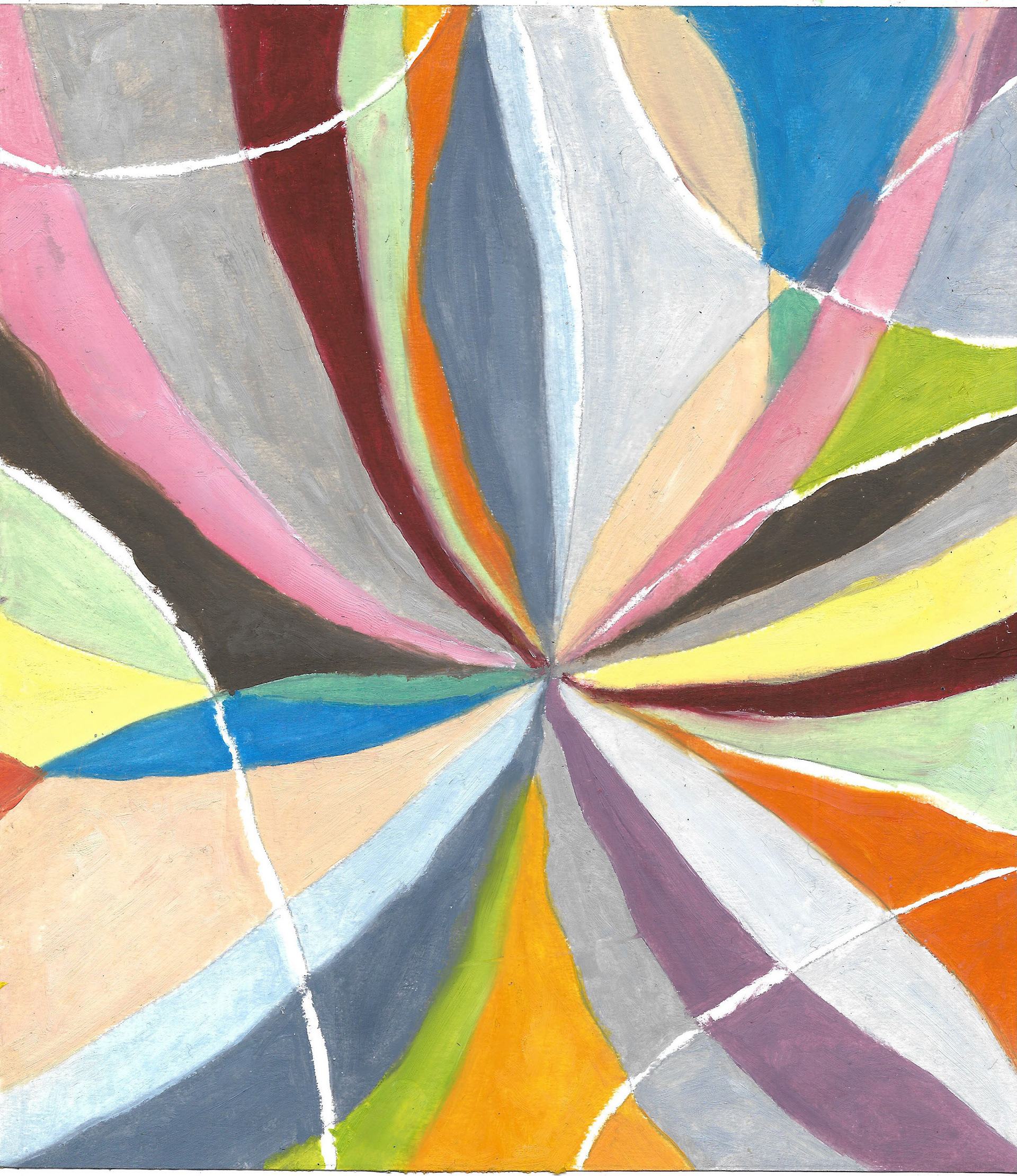 Prisme au printemps, peinture à l'huile sur papier, 20 x 25 cm