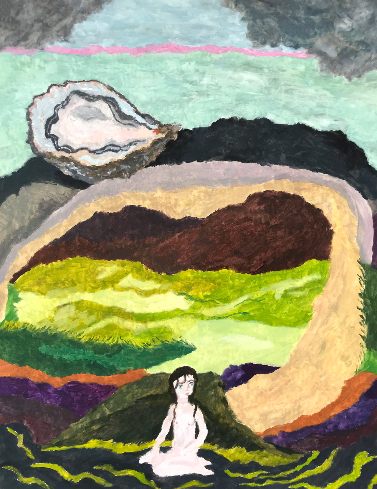 L'huître, peinture à l'huile, 42 x 59,4 cm
