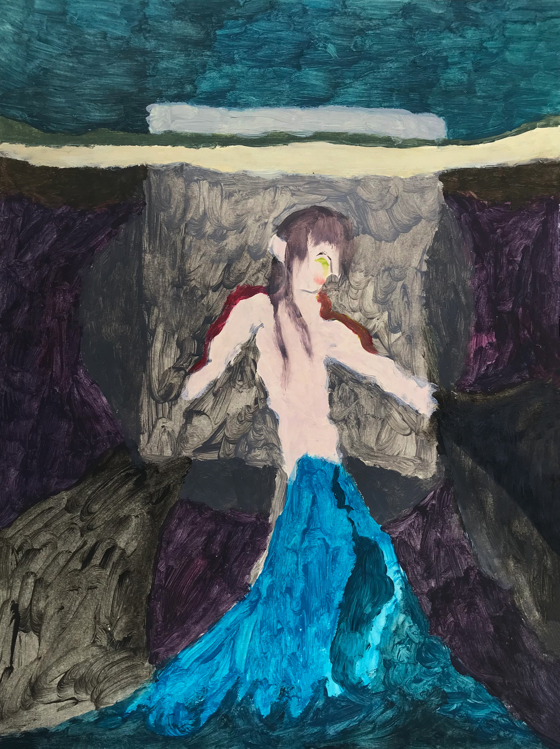 Souillure, peinture à l'huile, 21 x 29,7 cm