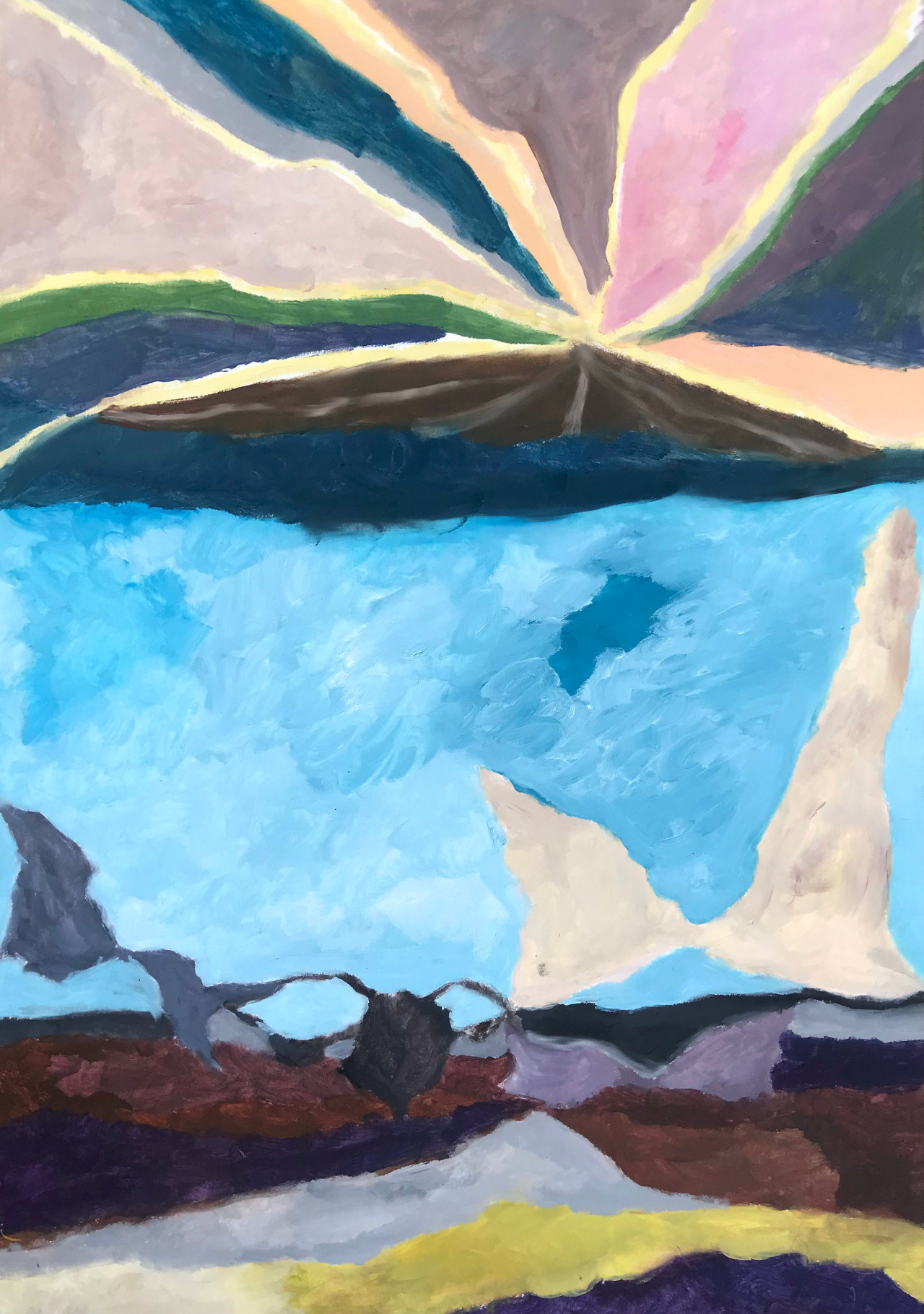 Soir de Septembre, peinture à l'huile, 29,7 x 42 cm