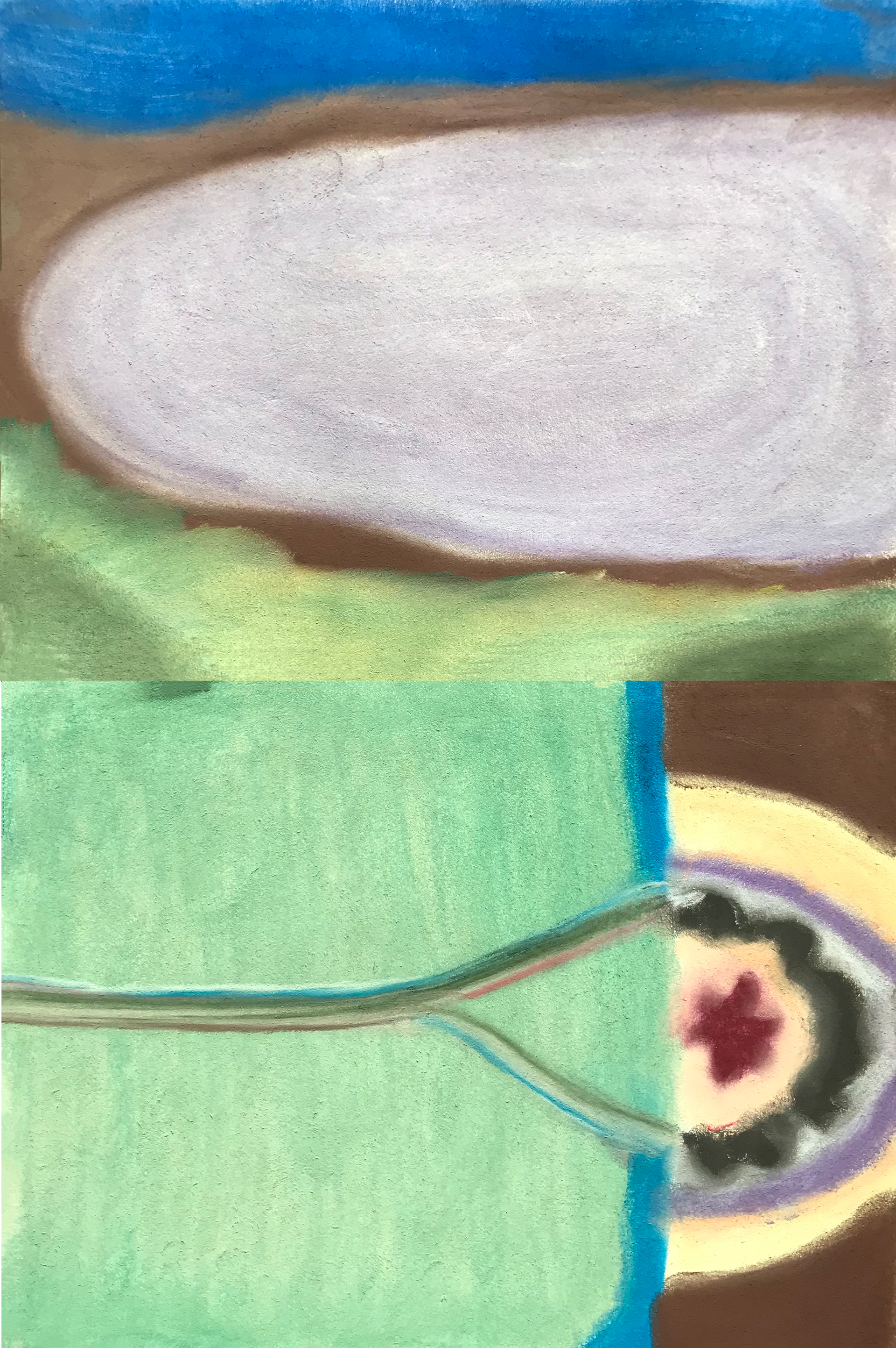 Ressource, pastels secs, collage, 21 x 29,7 cm