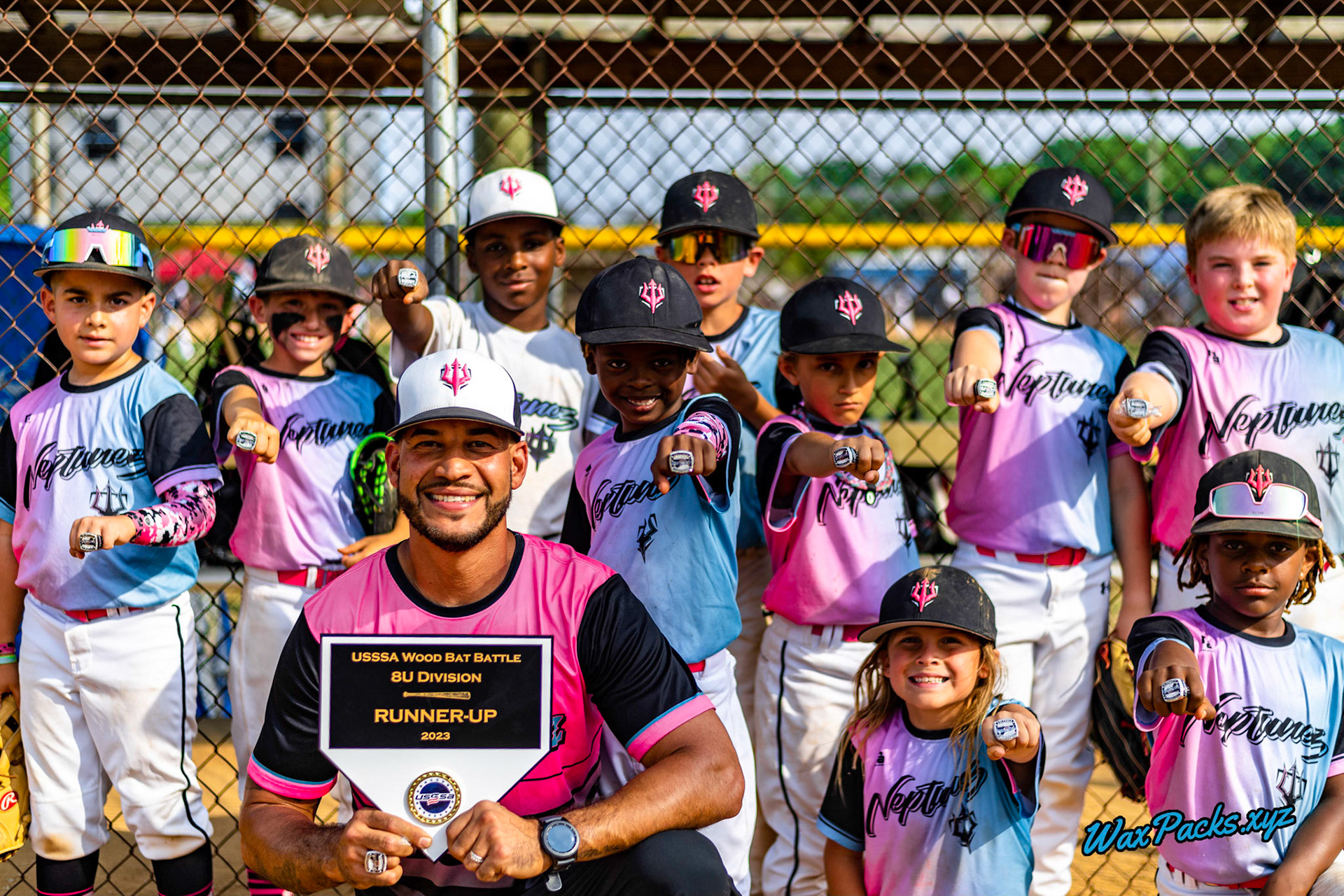 VA Neptunez @ Ark Arsenal 2023-06-11 Championship of the USSSA WOOD BAT BATTLE, Mechanicsville, LL Complex, VA 11 - 3 Second Place © WaxPacks.xyz™