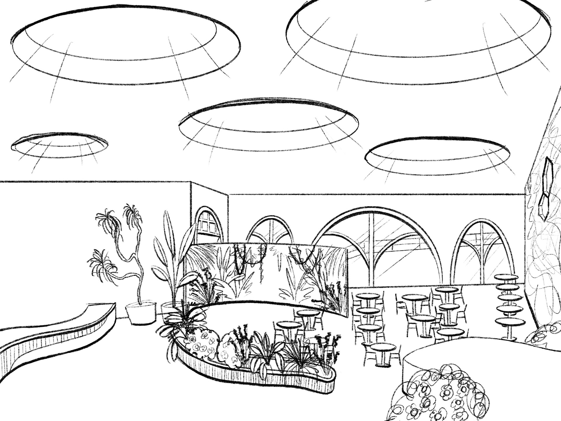 F&B Interior Concept Sketch