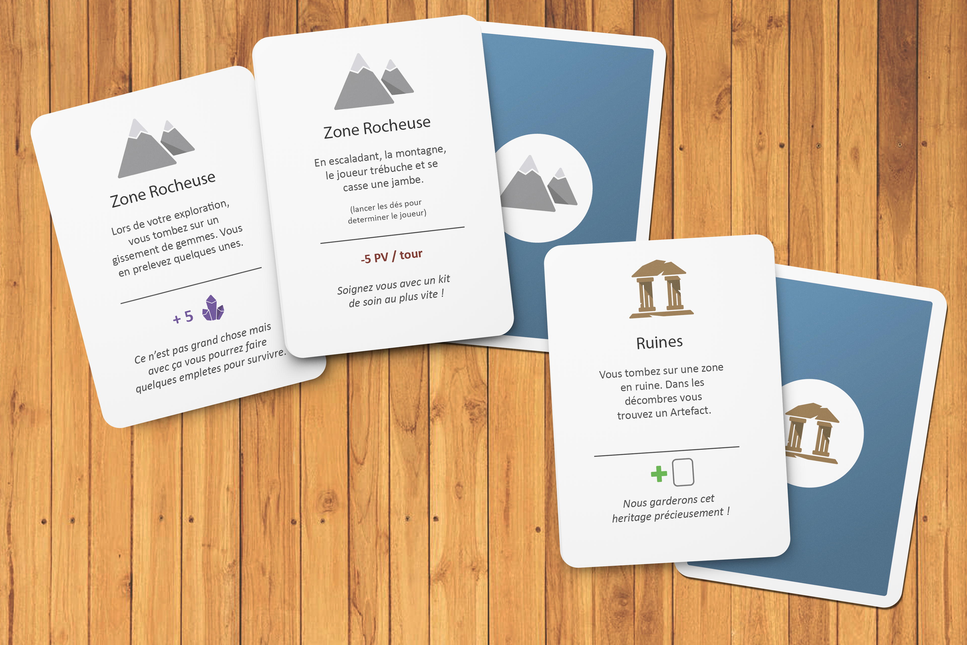 Illustration des pictogammes sur cartes en exemple