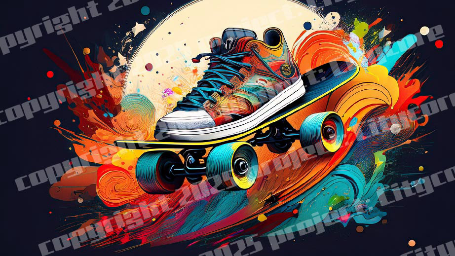 ai generated skate & destroy vibe scenery. Art and digital painting and renders of skateboard related art