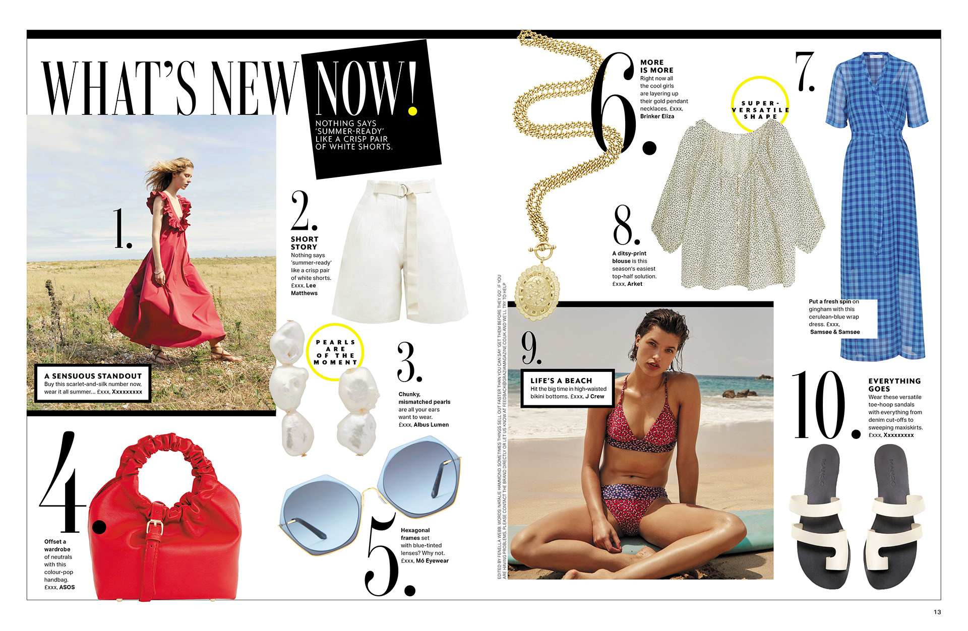 Look page for Grazia magazine