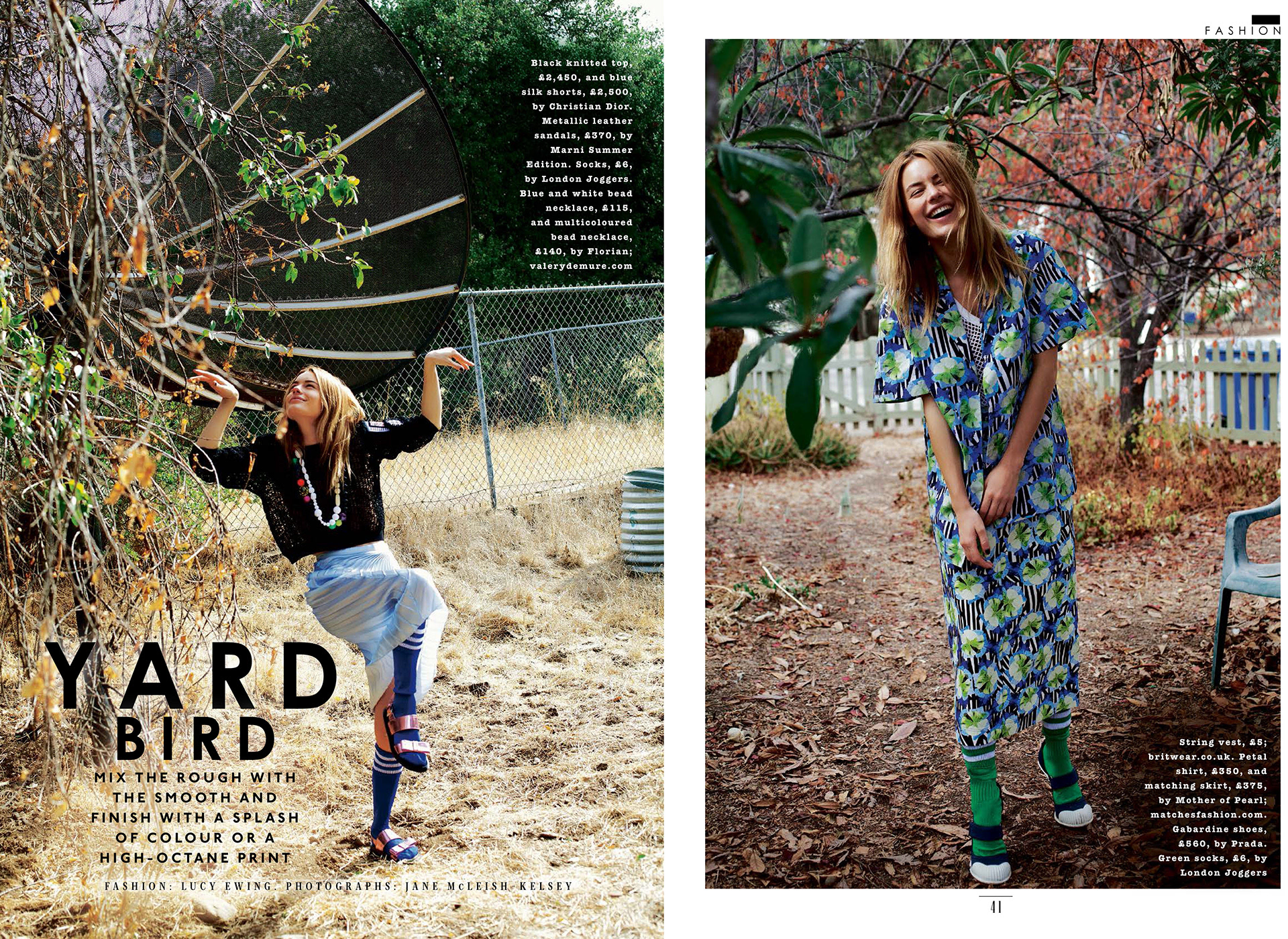 Fashion feature for Sunday Times Style Magazine - Photography by Jane McLeish Kelsey