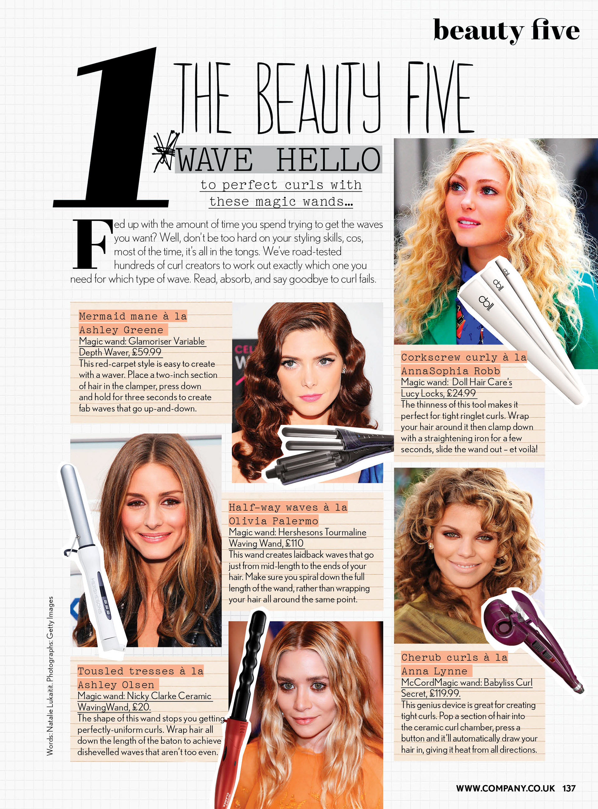 Beauty page for company magazine