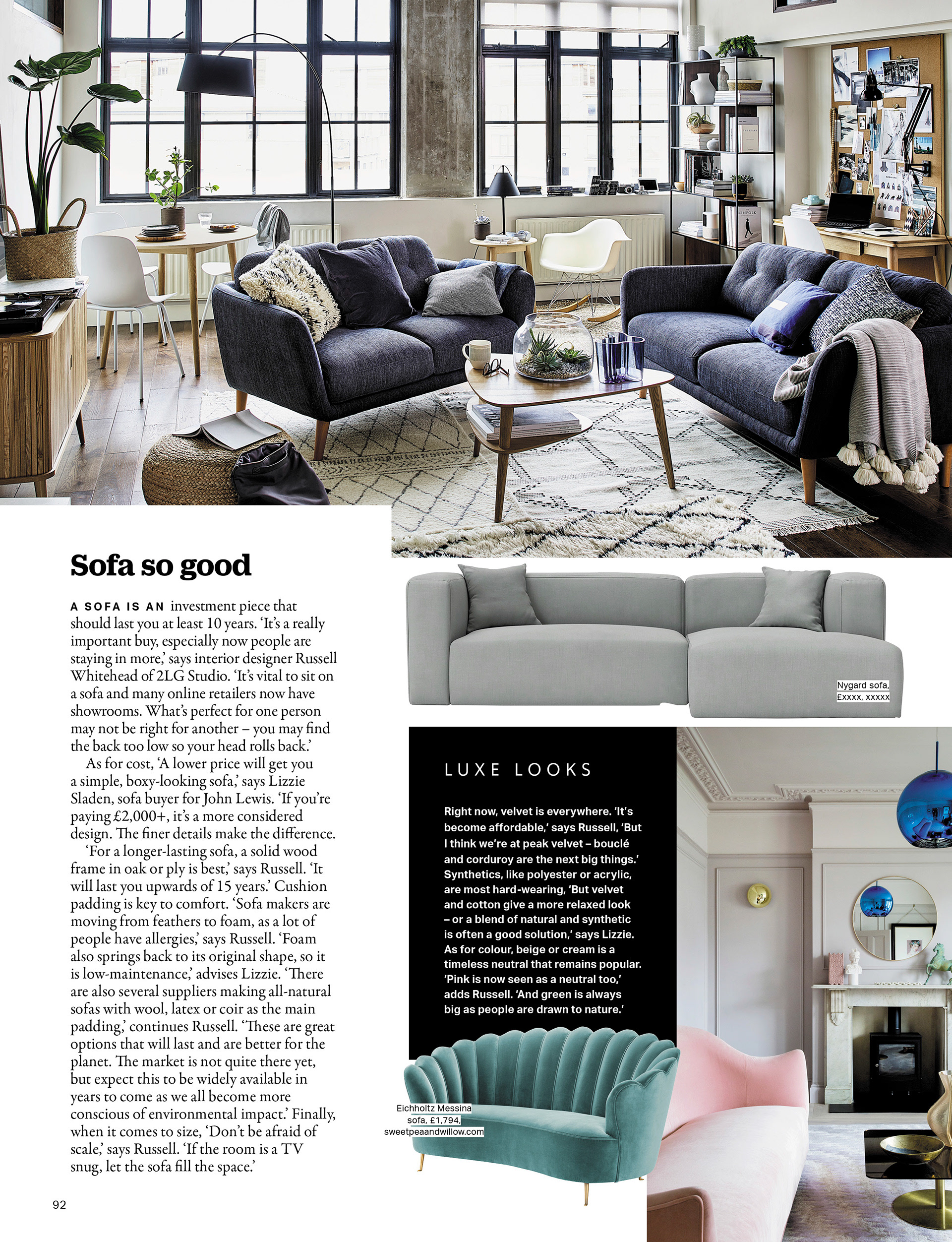 Interiors feature for Grazia