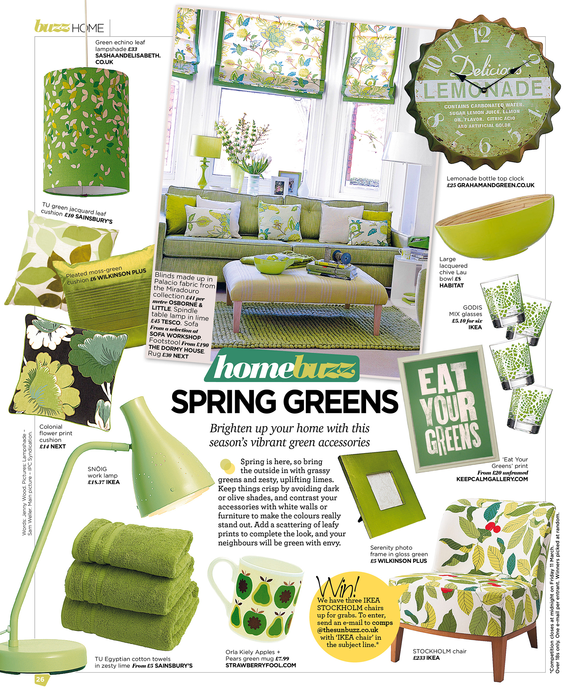 At home look page for Buzz magazine