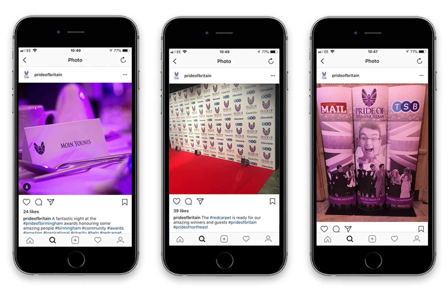 Social posts capturing branded assets at the main event