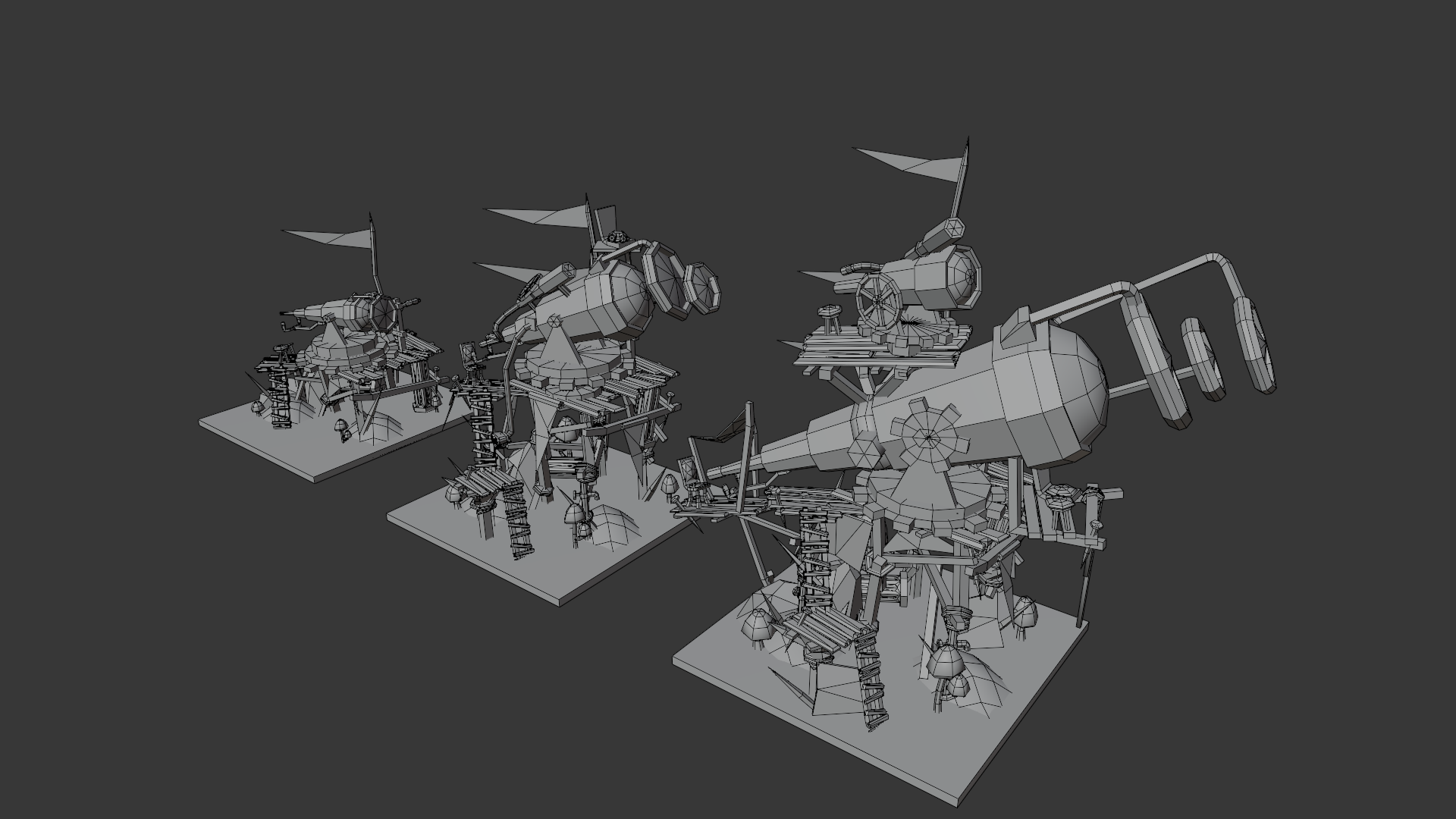 Blender final wireframe unlit render