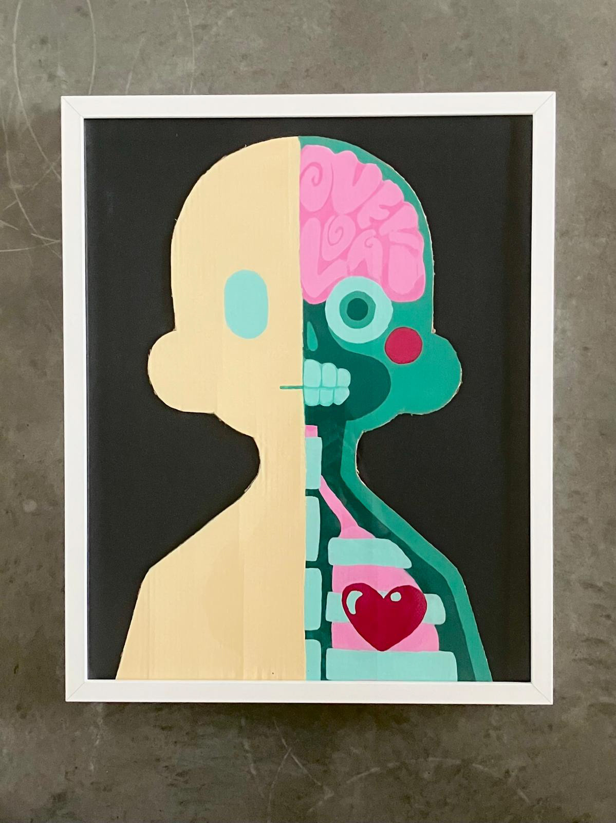 Acrylic paint on cardboard