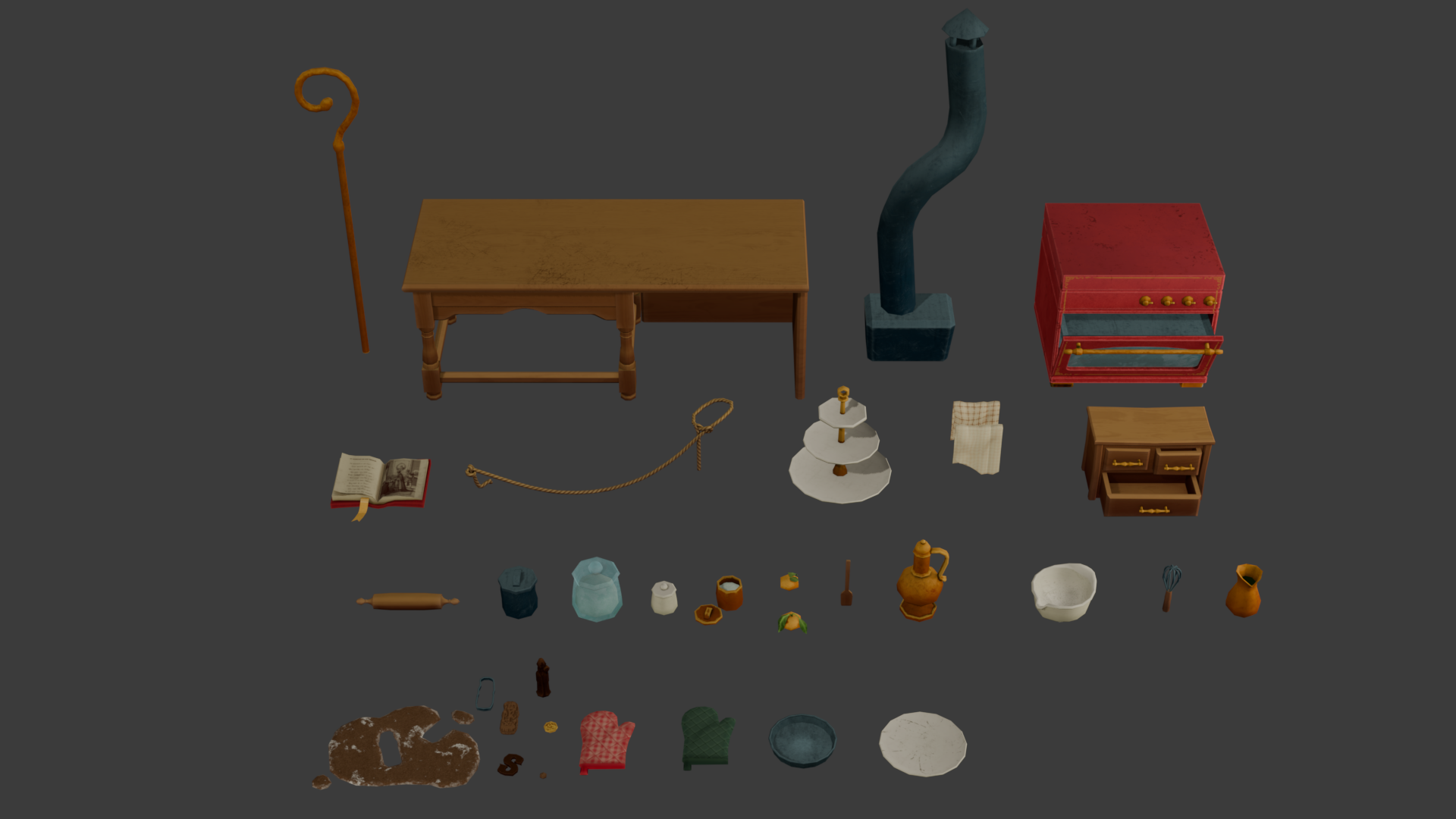 Blender prop layout unlit render