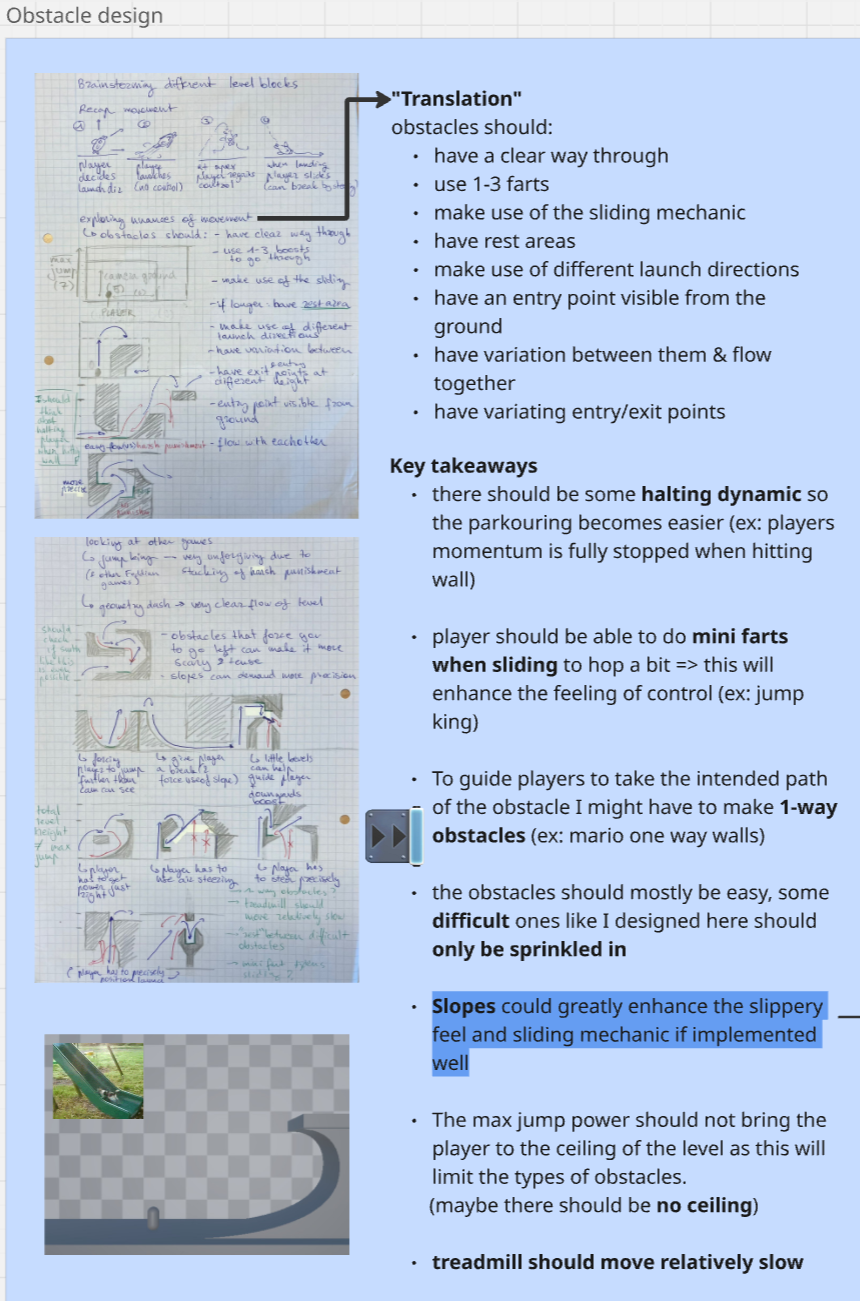 Obstacle design notes