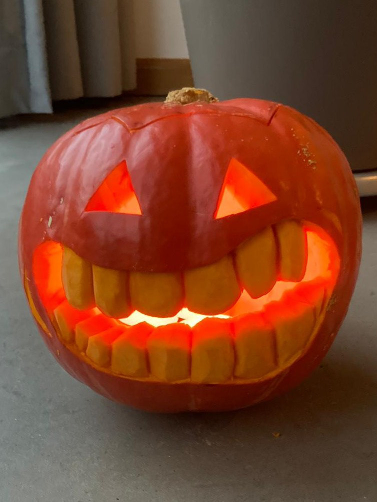 My pumpkin carving skills on display