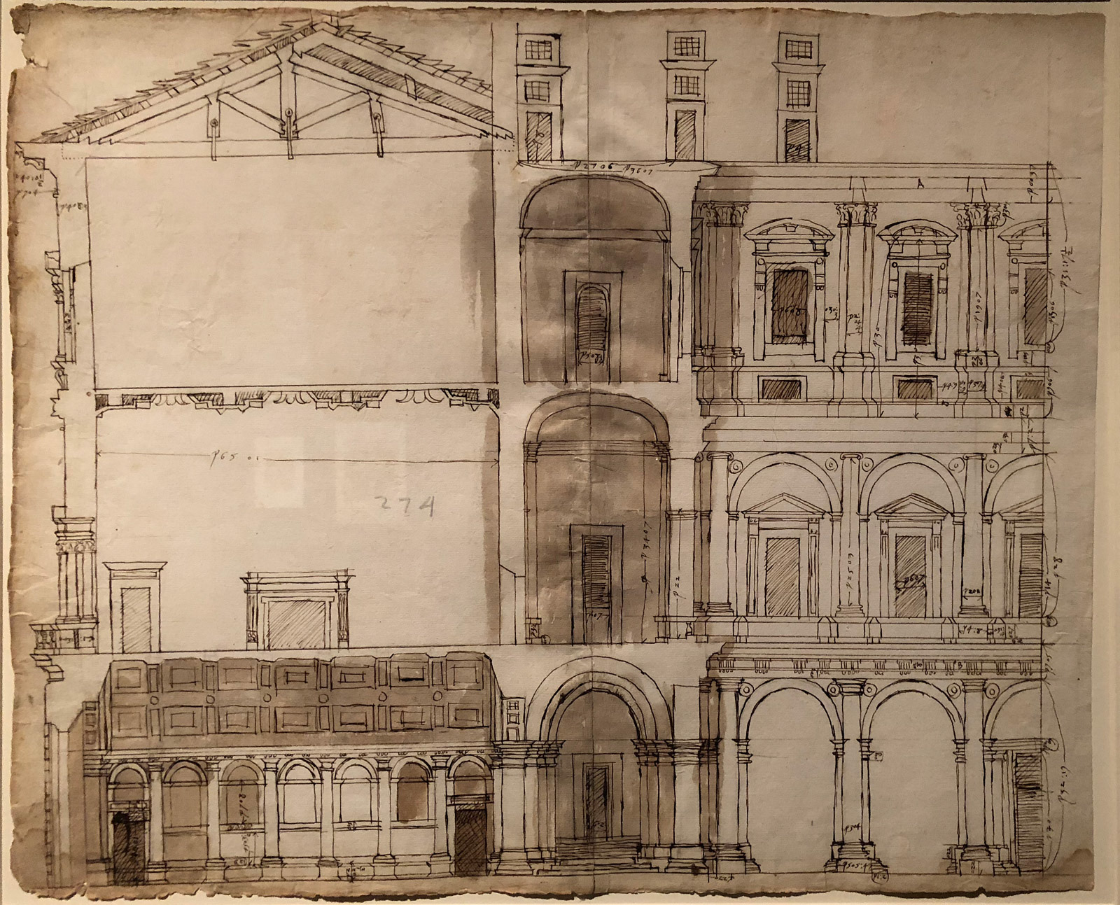 michelangelo sketches architecture