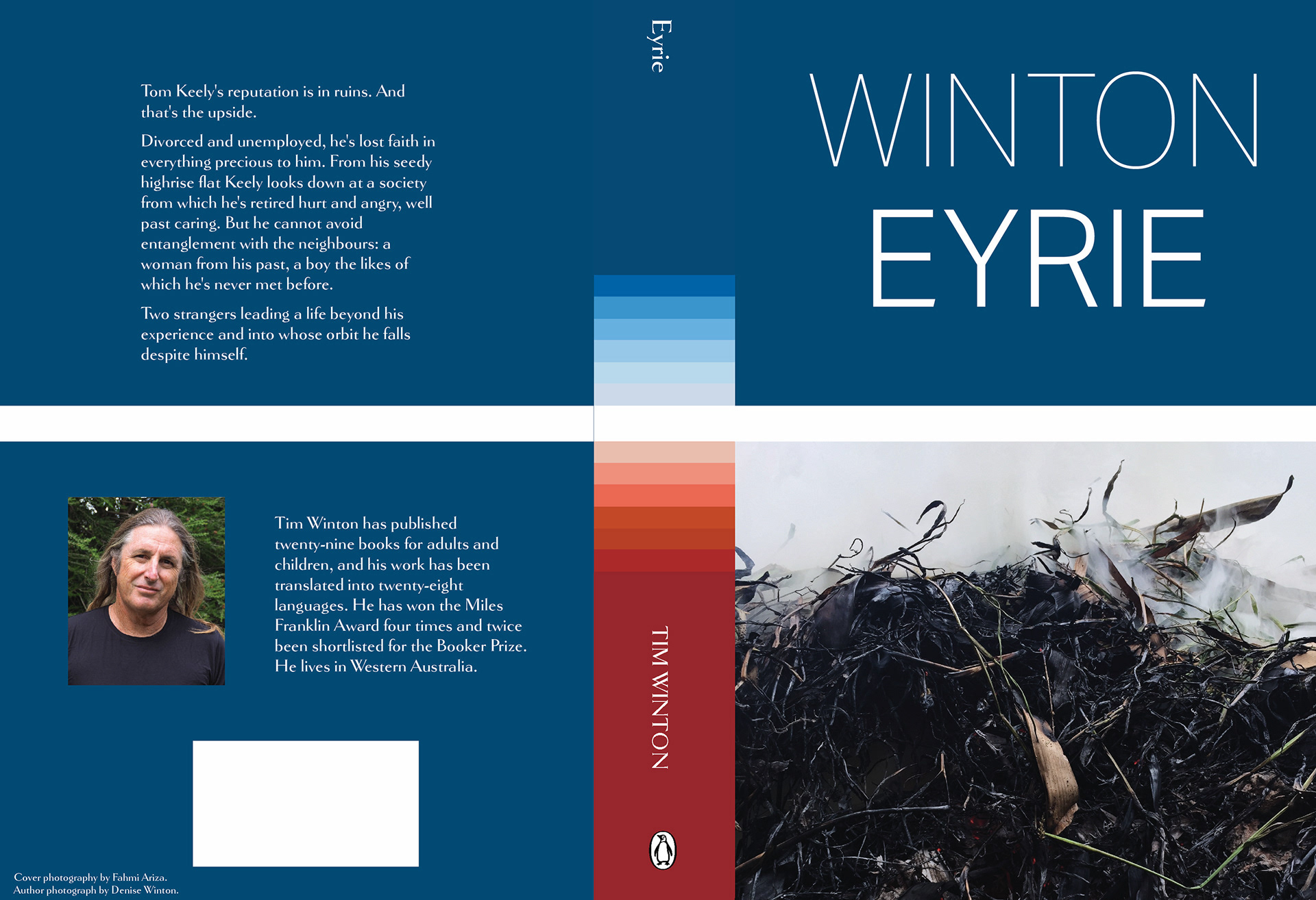 The Tim Winton Project; full spread design for Eyrie. Flat-lay book cover.