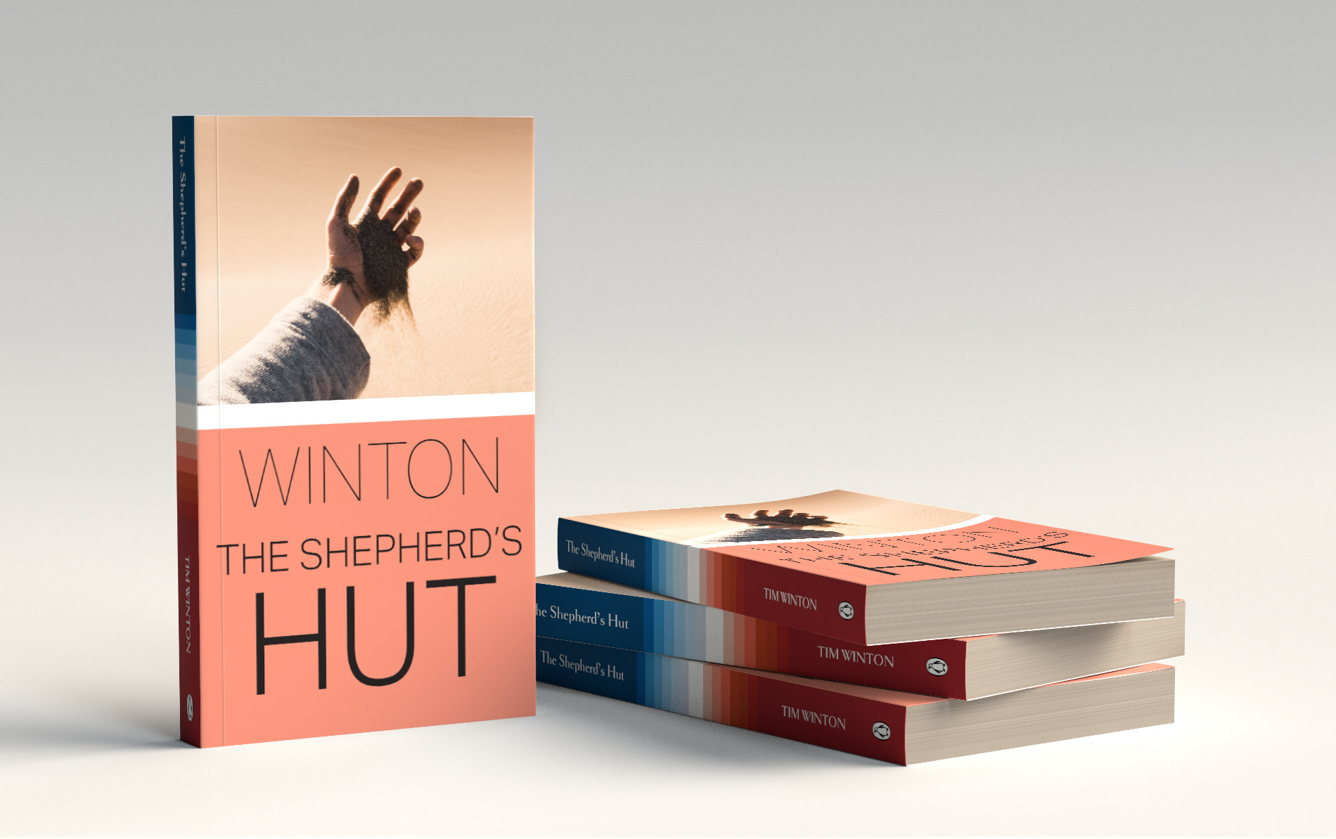 The Tim Winton Project; cover design for The Shepherd's Hut. Book cover mockup.