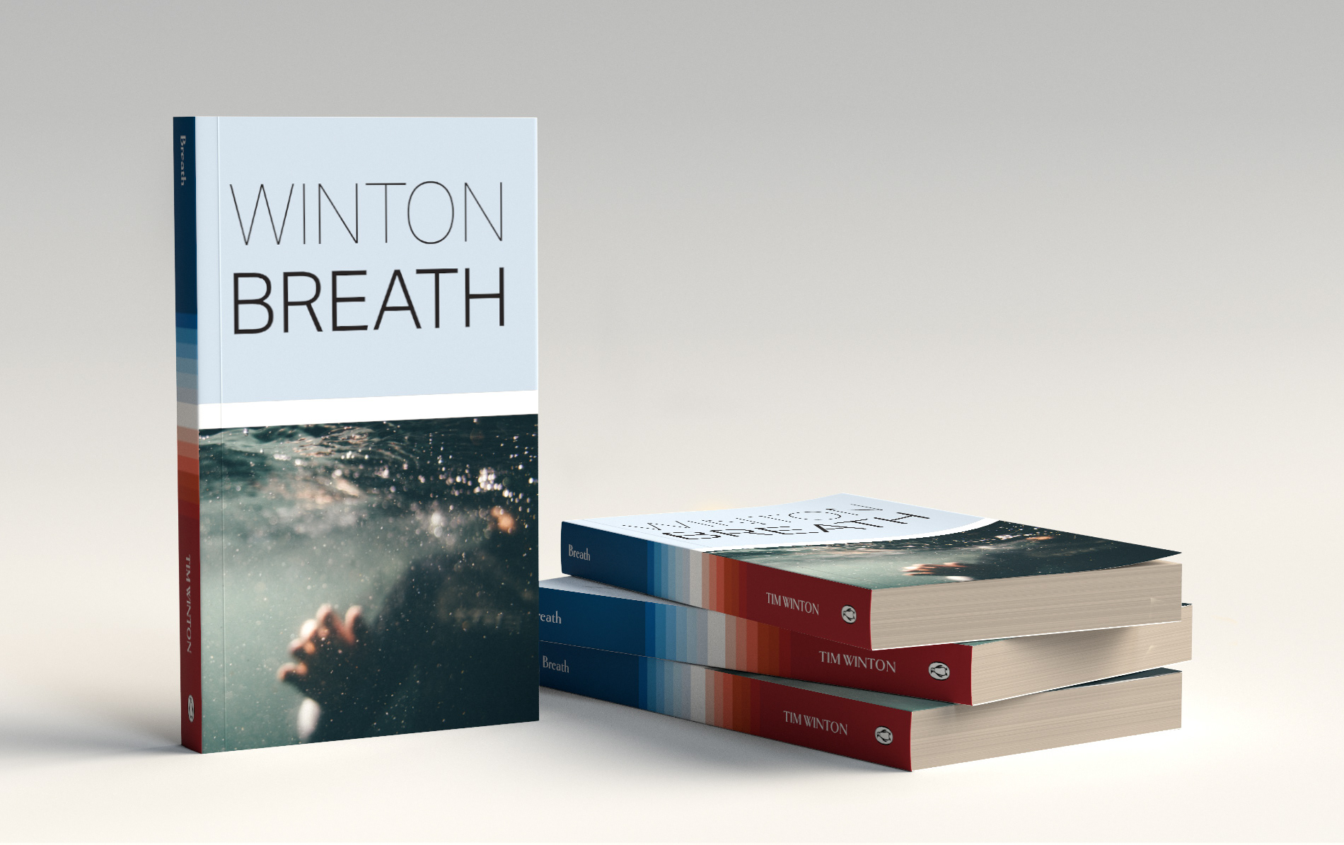 The Tim Winton Project; cover design for Breath. Book cover mockup.