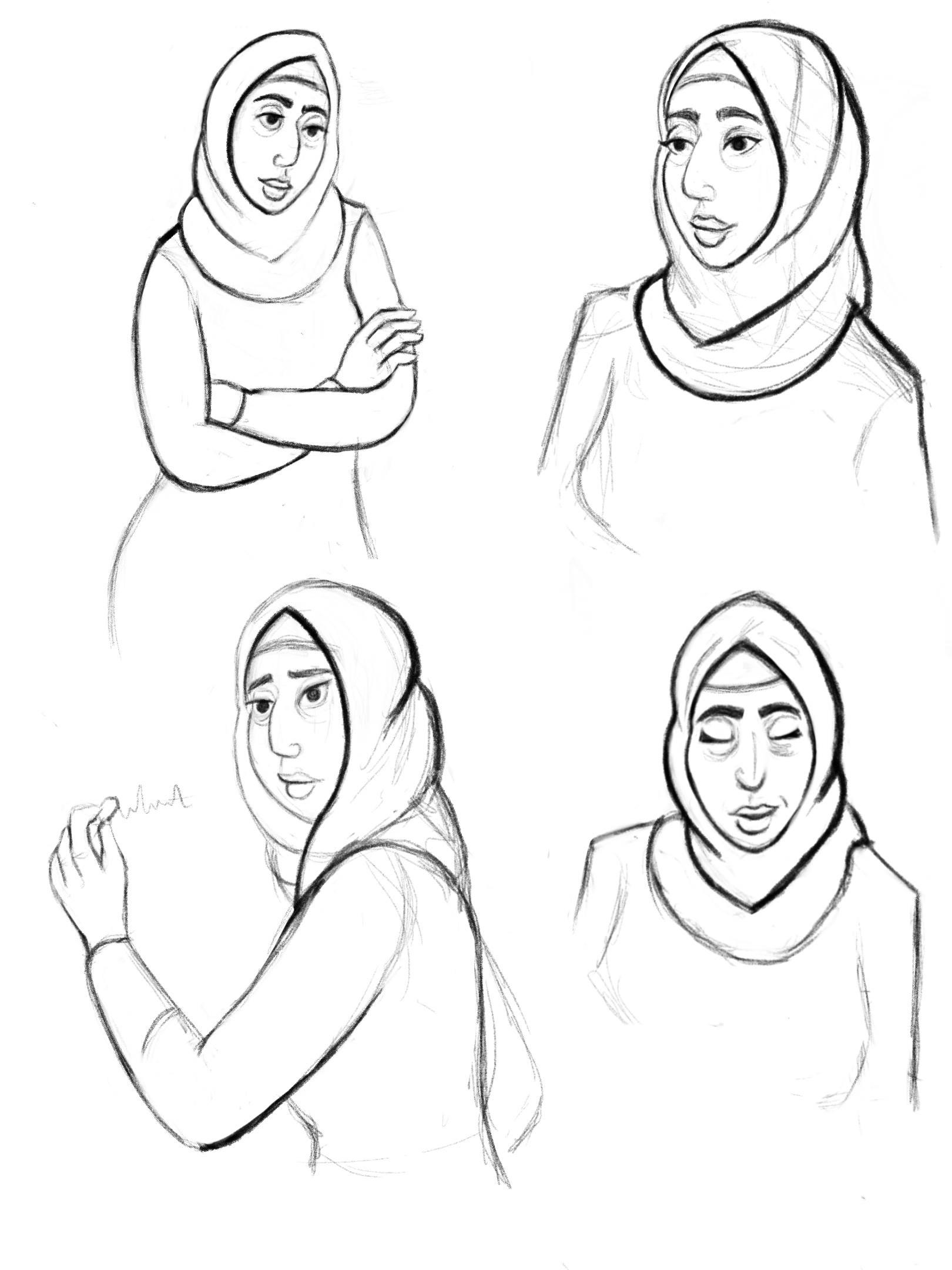 Character design work for Checkpoint: concept images for The Teacher