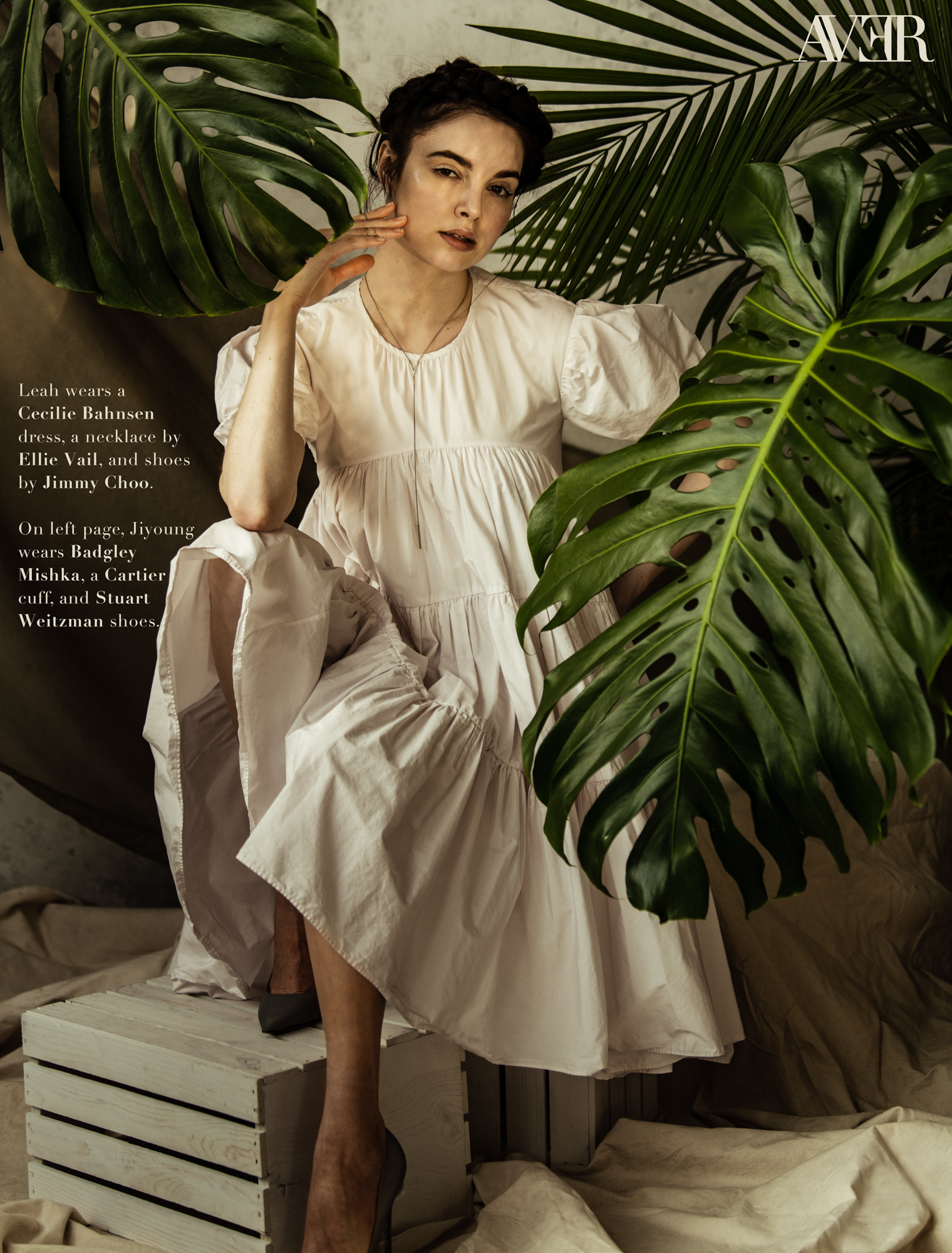 Leah Reynolds models in an editorial for AVER Magazine