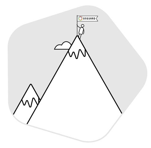 Standing on a mountain