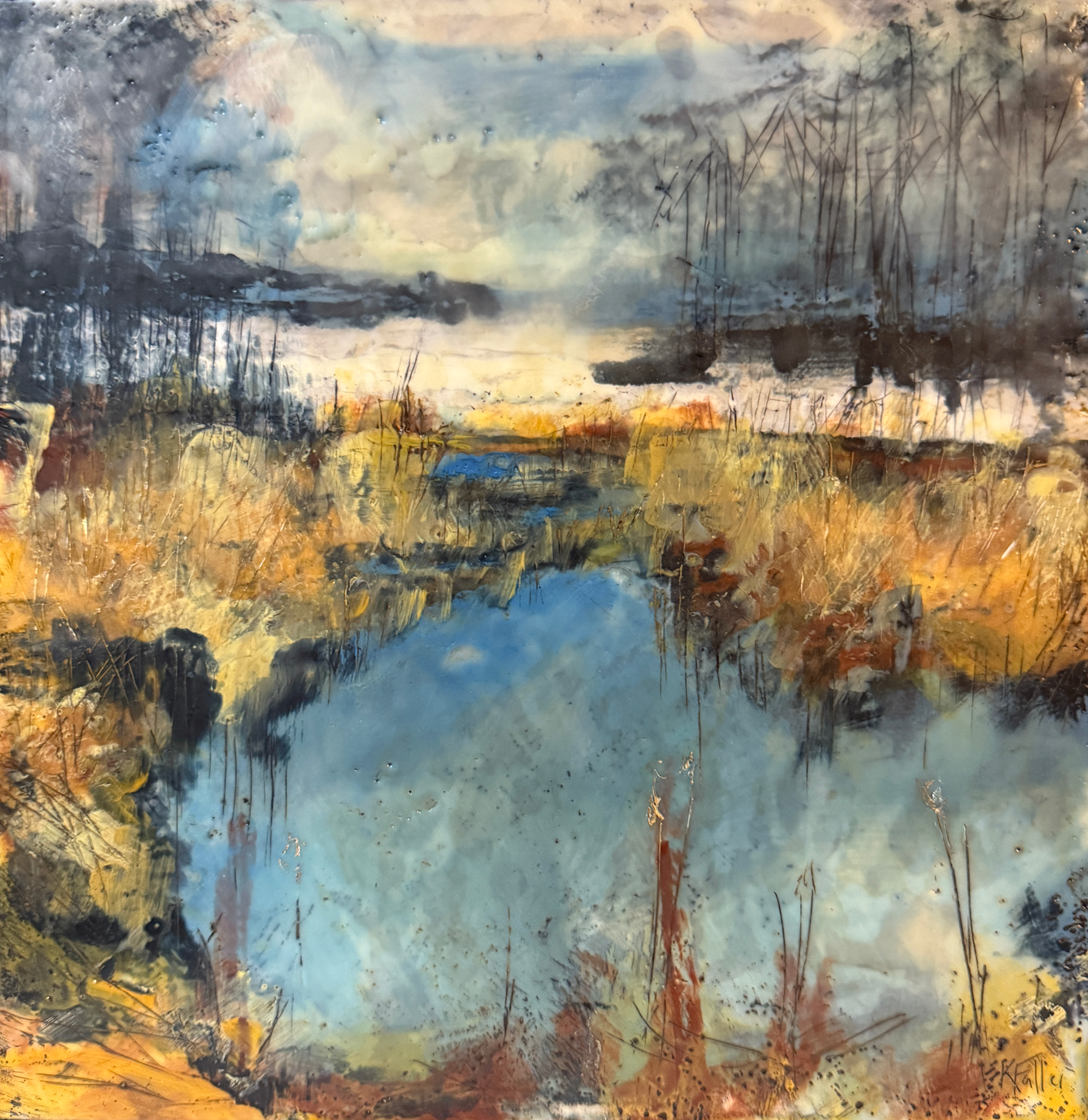 10x10 Encaustic Painting - Available at Gallery 360 in Minneapolis 