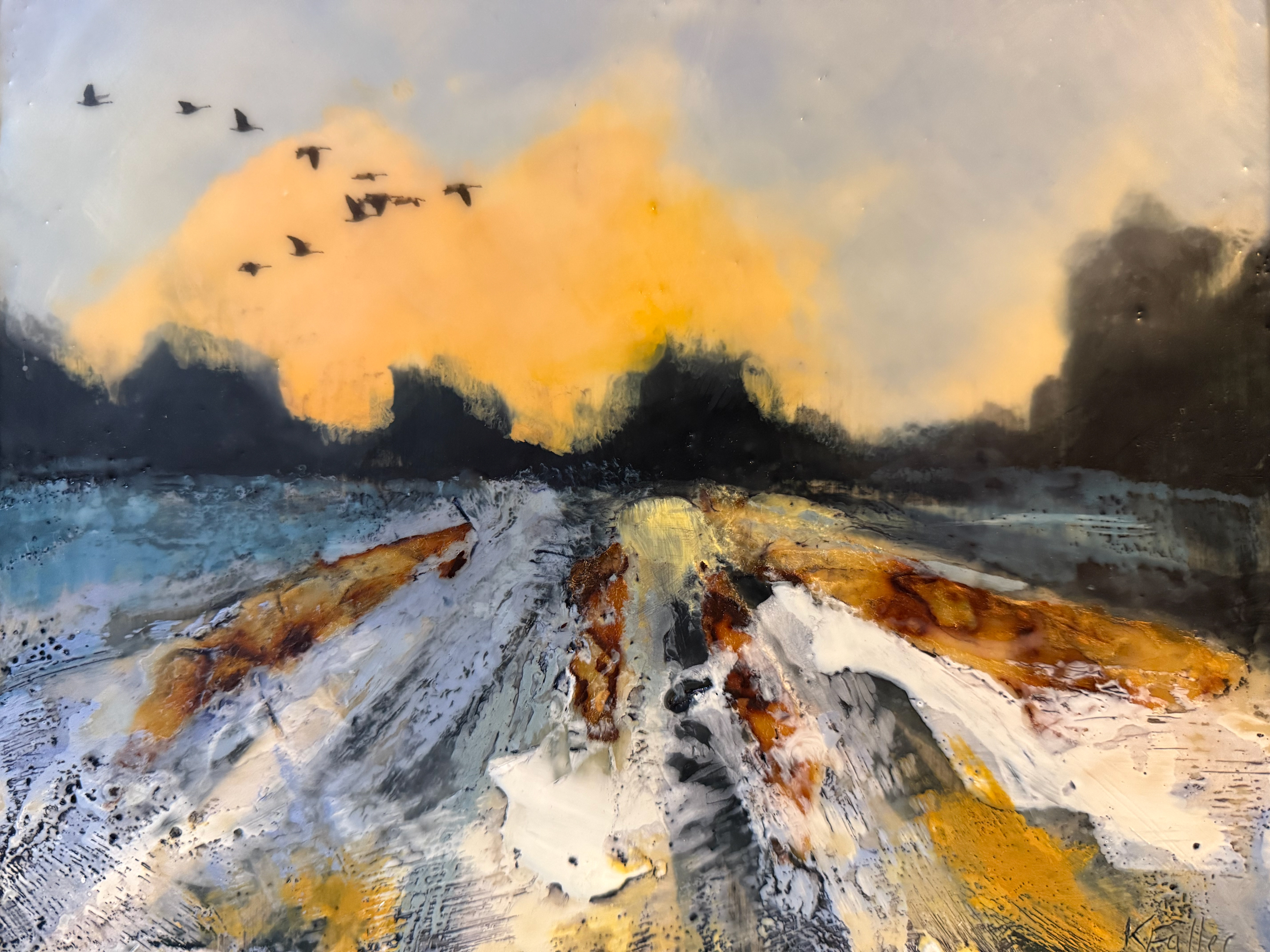 8x10 Encaustic Painting - $295