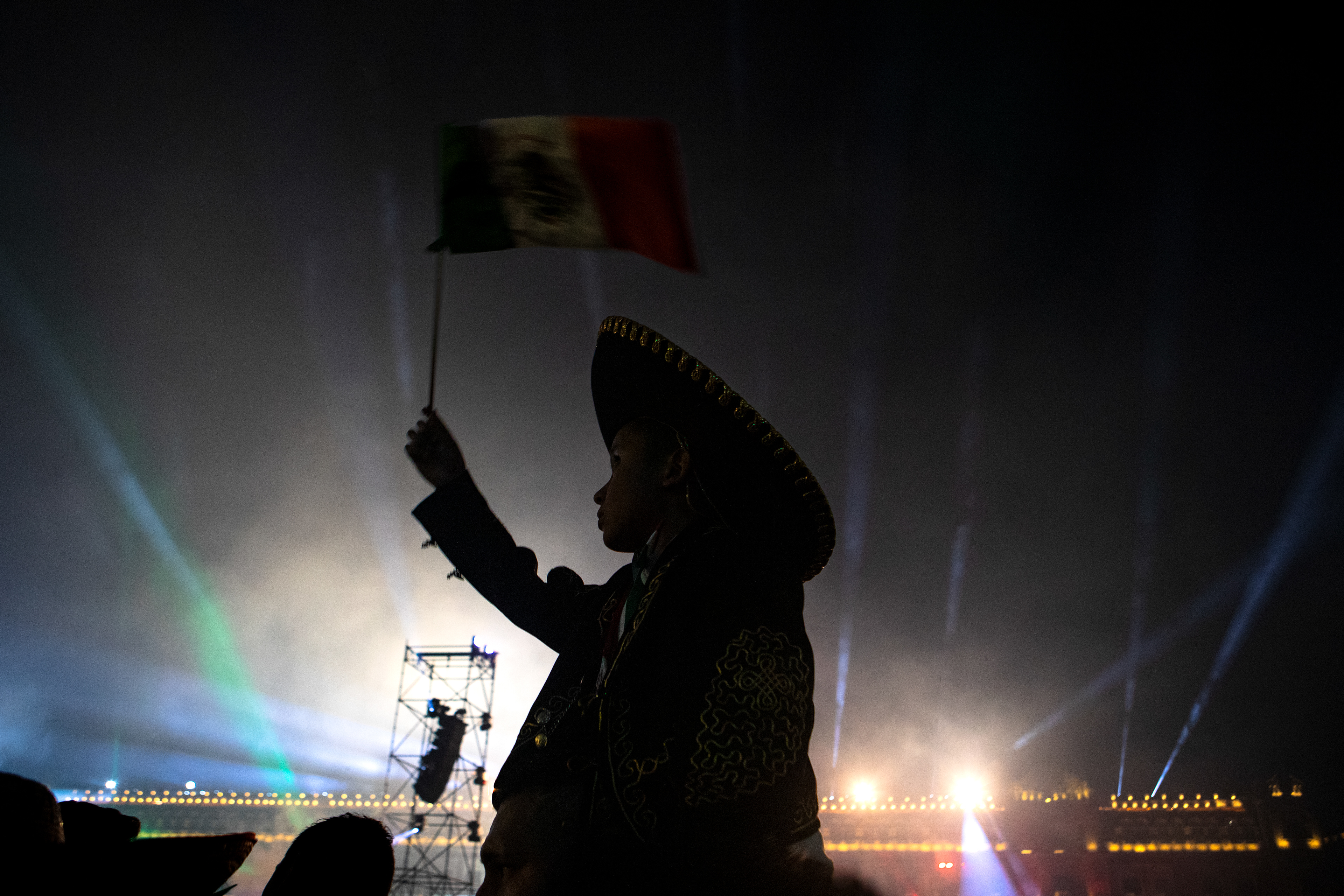 Attendees at the Cry of Independence ceremony in the Zócalo of Mexico City.