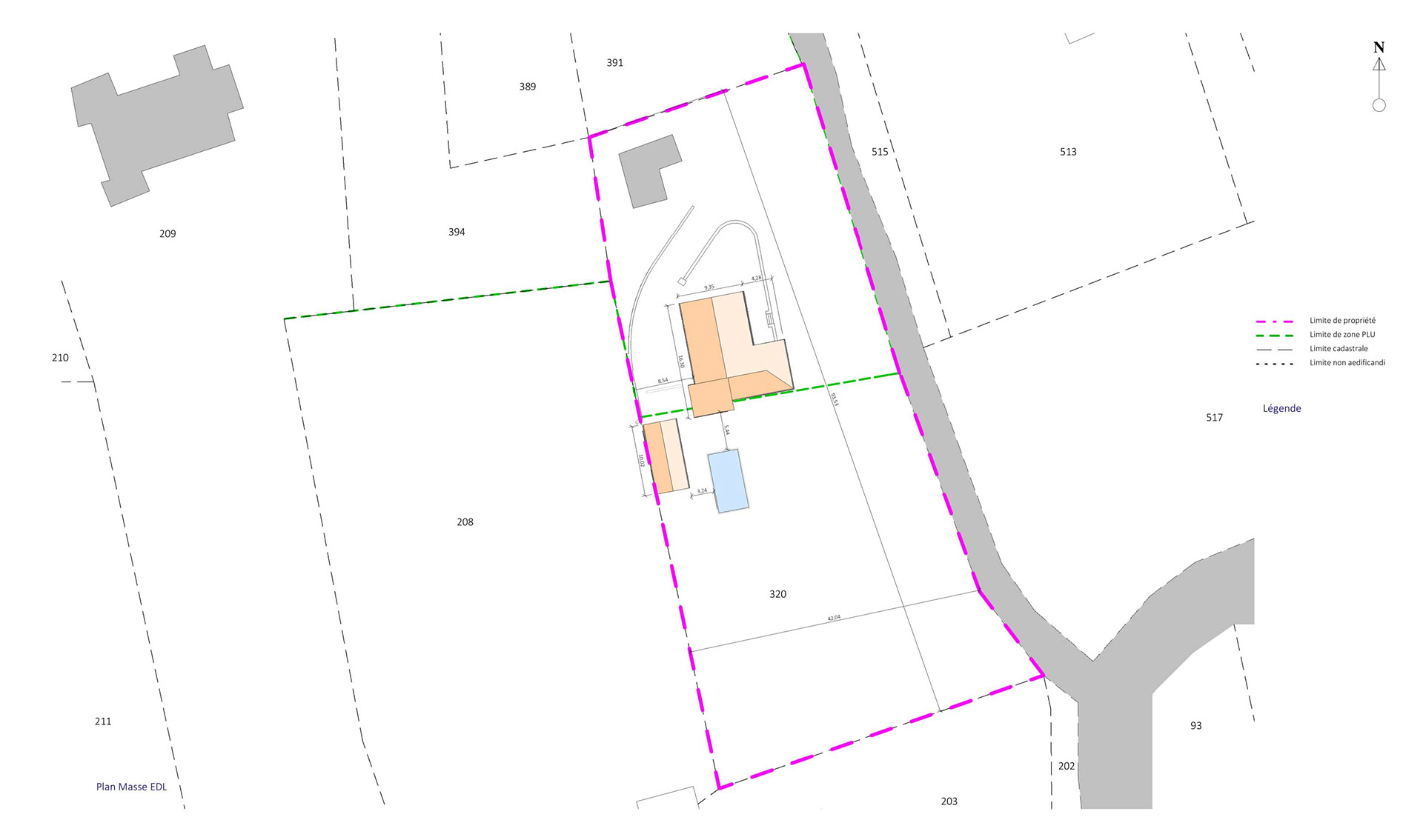 Plan de masse existant