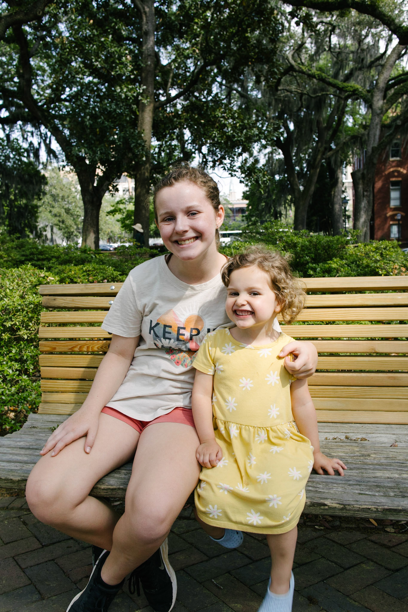 Sisters on a Bench